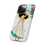 Cute Summer Girl iPhone Case | Whimsical Coastal Illustration Protective Case