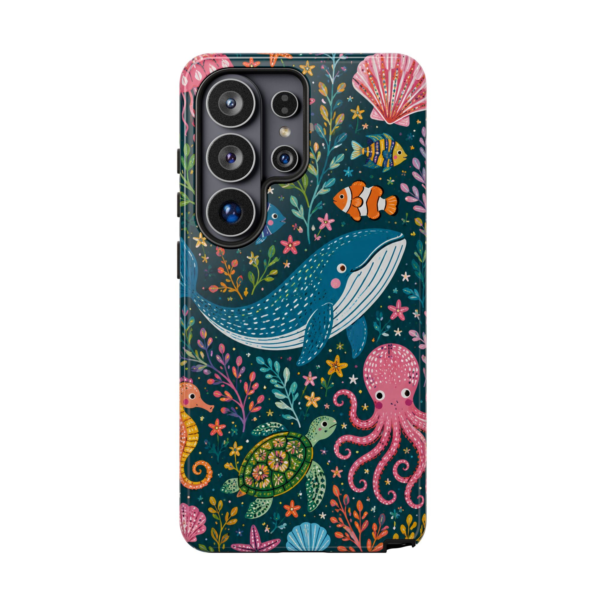 Underwater Friends Samsung Galaxy Phone Case | Whale, Octopus & Sea Life Floral Design