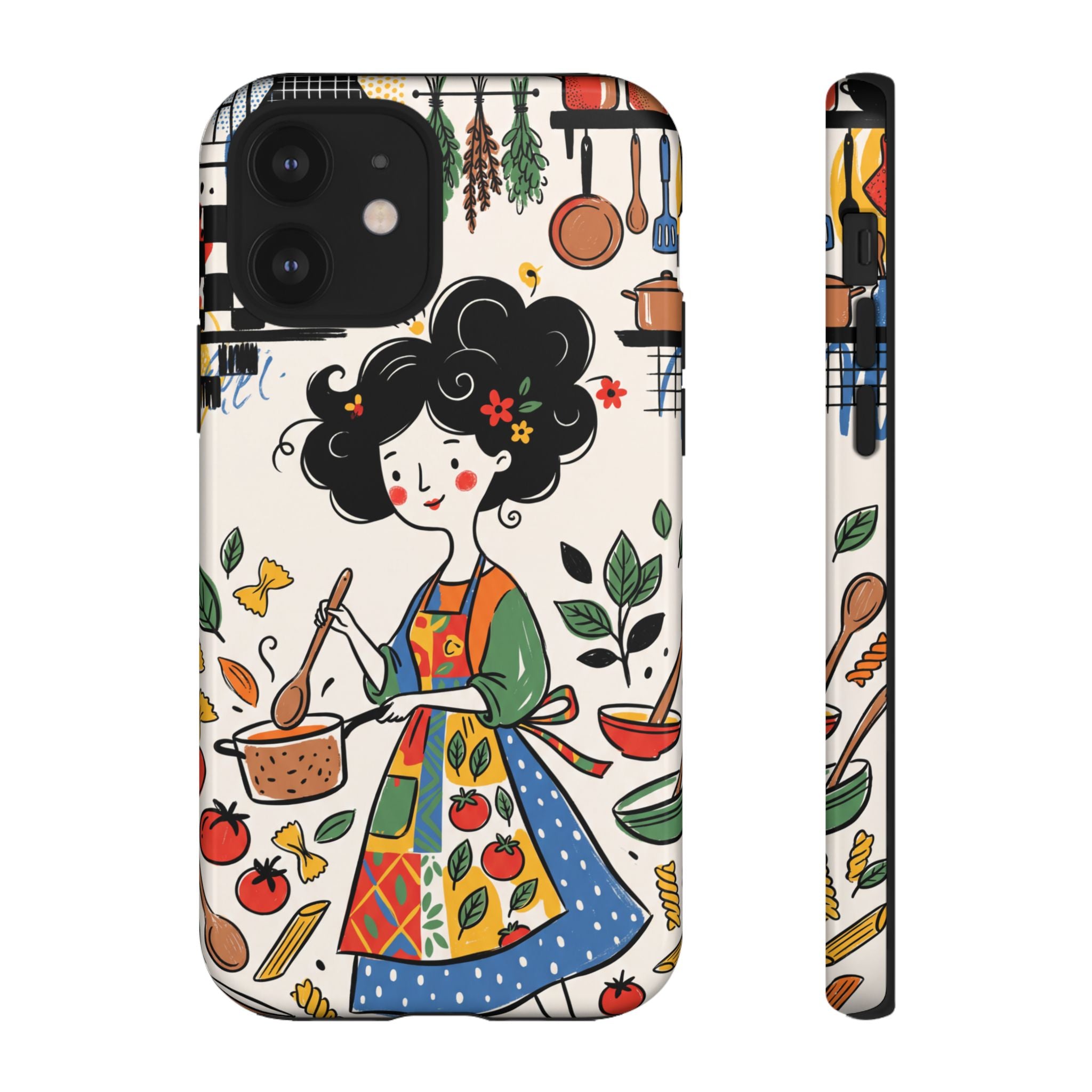 Whimsical Chef Kitchen Illustration iPhone Case