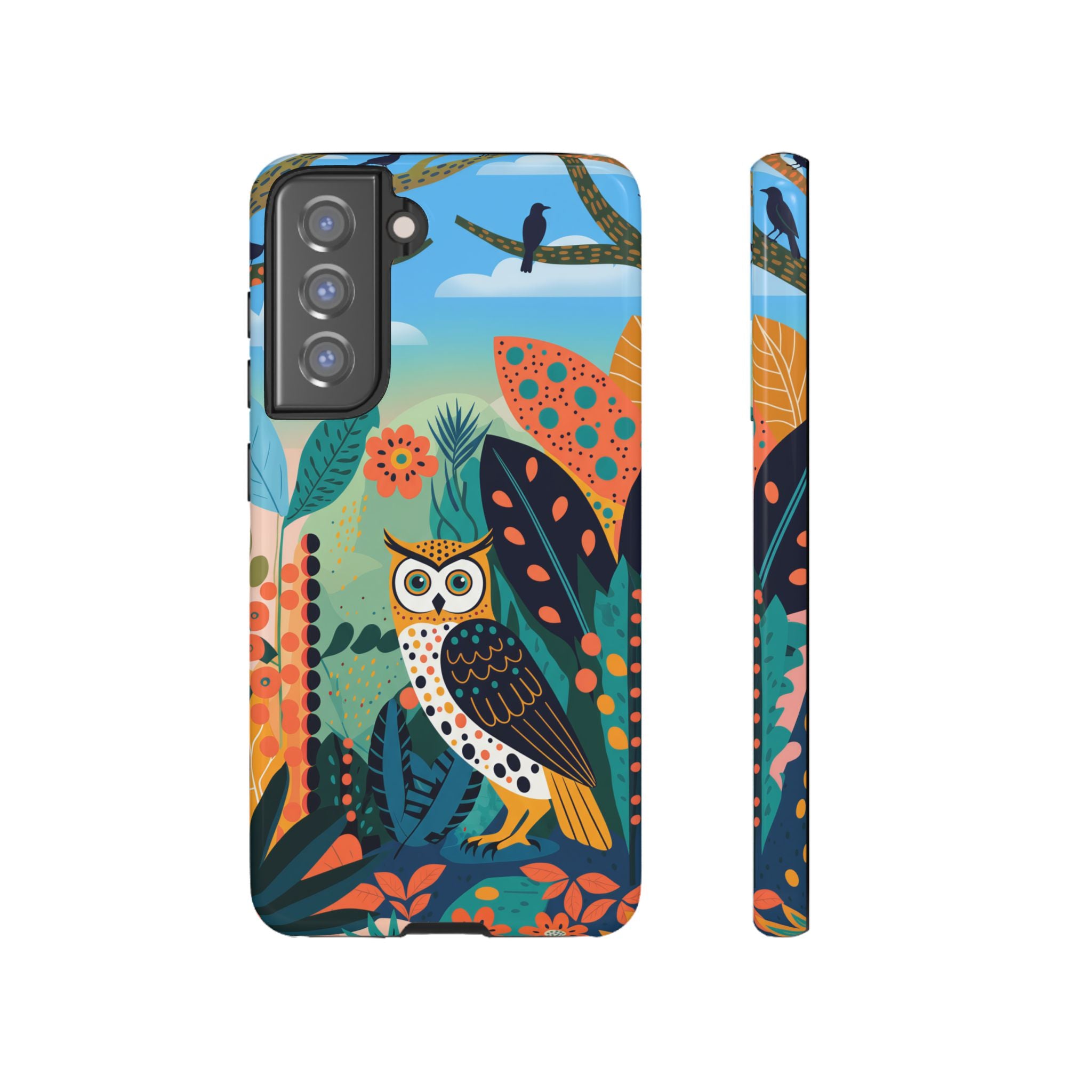 Botanical Forest Colourful Owl Samsung Galaxy Phone Case