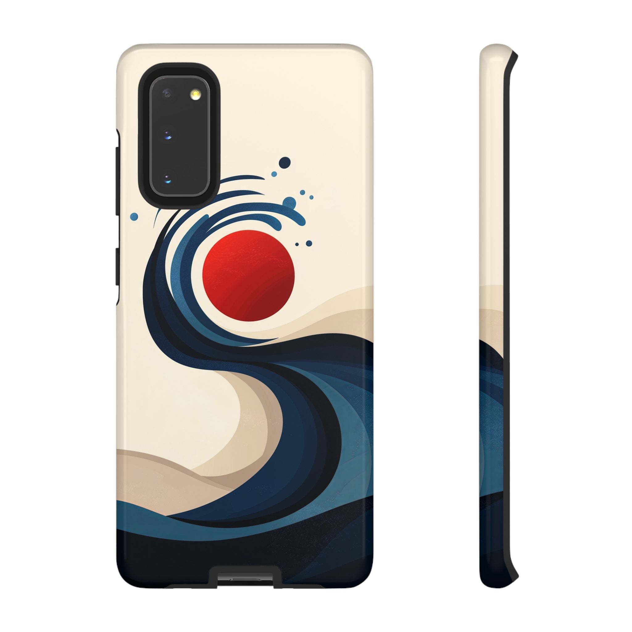 Abstract Wave Samsung Galaxy Case | Red Sun Ocean Art
