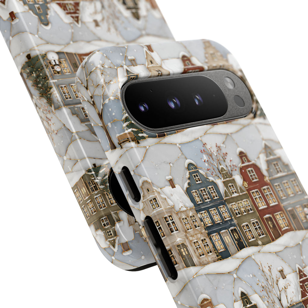 Winter Village Google Pixel Phone Case | Snowy Town Phone Case