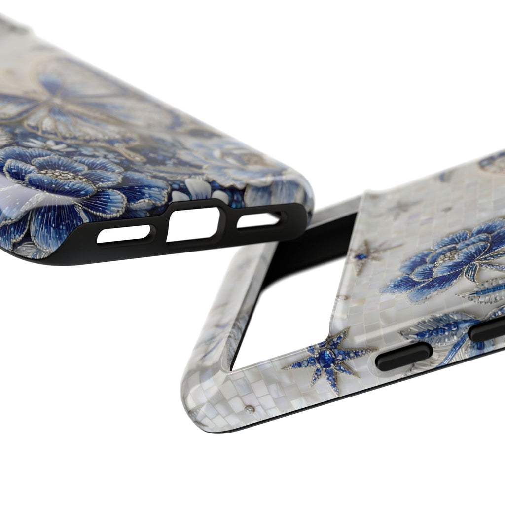 Custodia protettiva robusta per Google Pixel con farfalle Blue Moon | Fantasia floreale