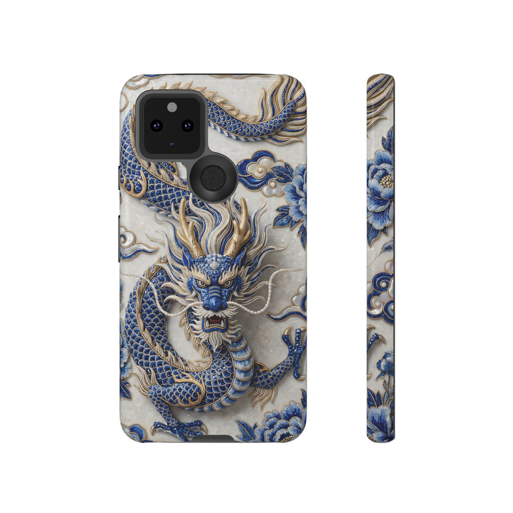 Asian Zodiac Dragon Google Pixel Phone Case | Blue & White Porcelain Luxury Protective Case | Year of the Dragon Gift