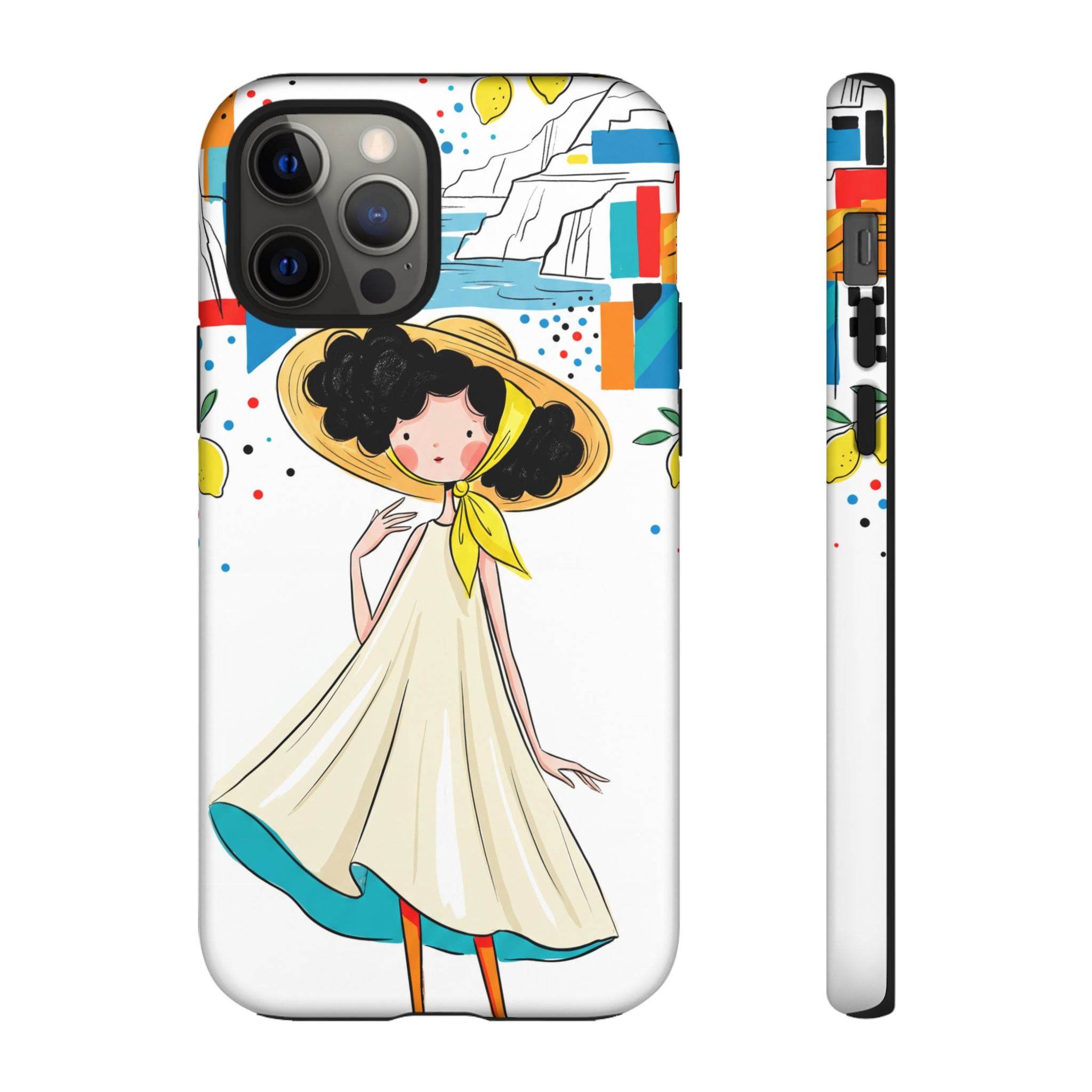 Cute Summer Girl iPhone Case | Whimsical Coastal Illustration Protective Case