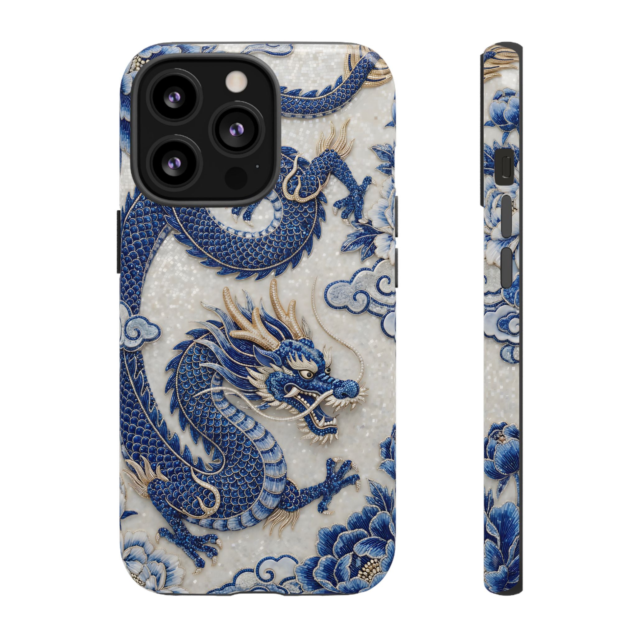 Asian Zodiac Dragon iPhone Case V2 | Blue & White Porcelain Luxury Protective Case | Year of the Dragon Gift