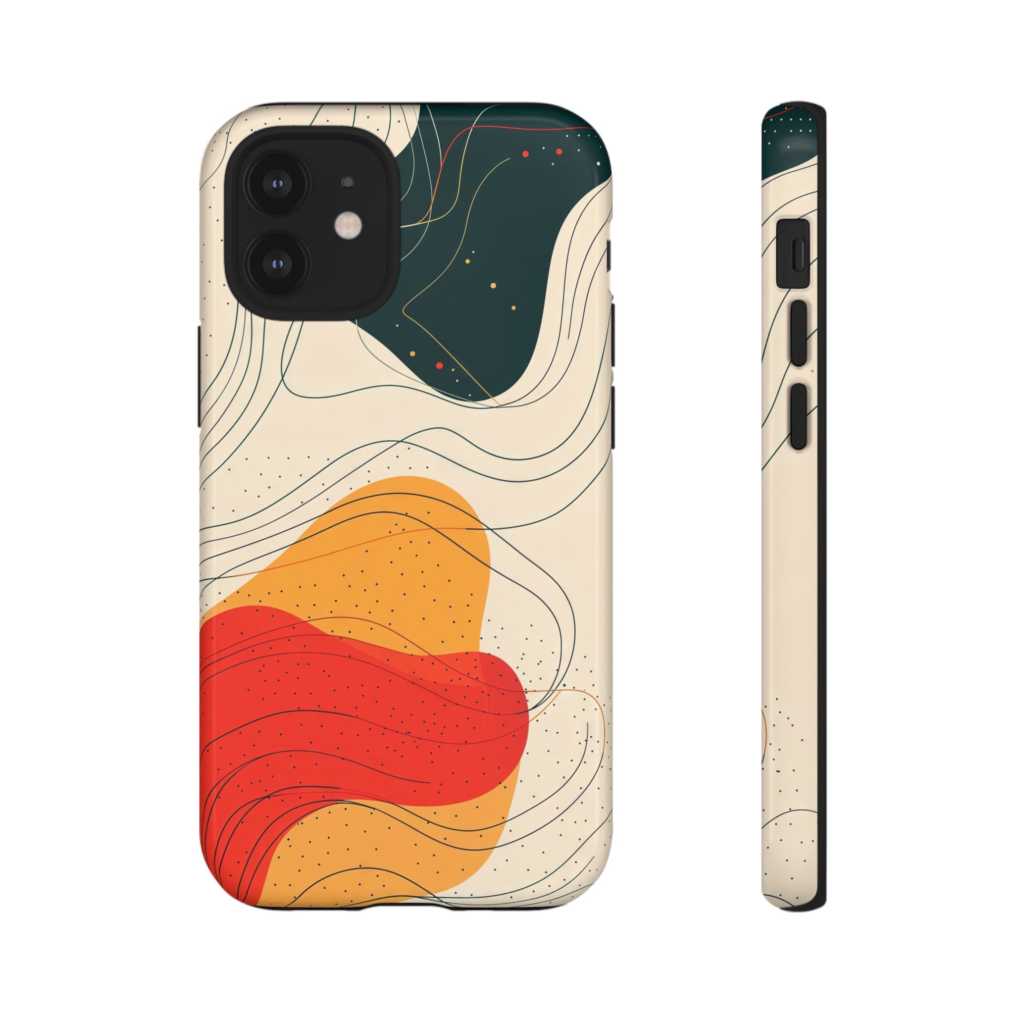 Abstract Retro Waves iPhone Case | Colourful Modern Art