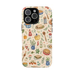 Kitchen Pattern Phone Case | Watercolor Cooking Art Cover | Cozy Baking Illustration Shell | Cute Home Chef Gift