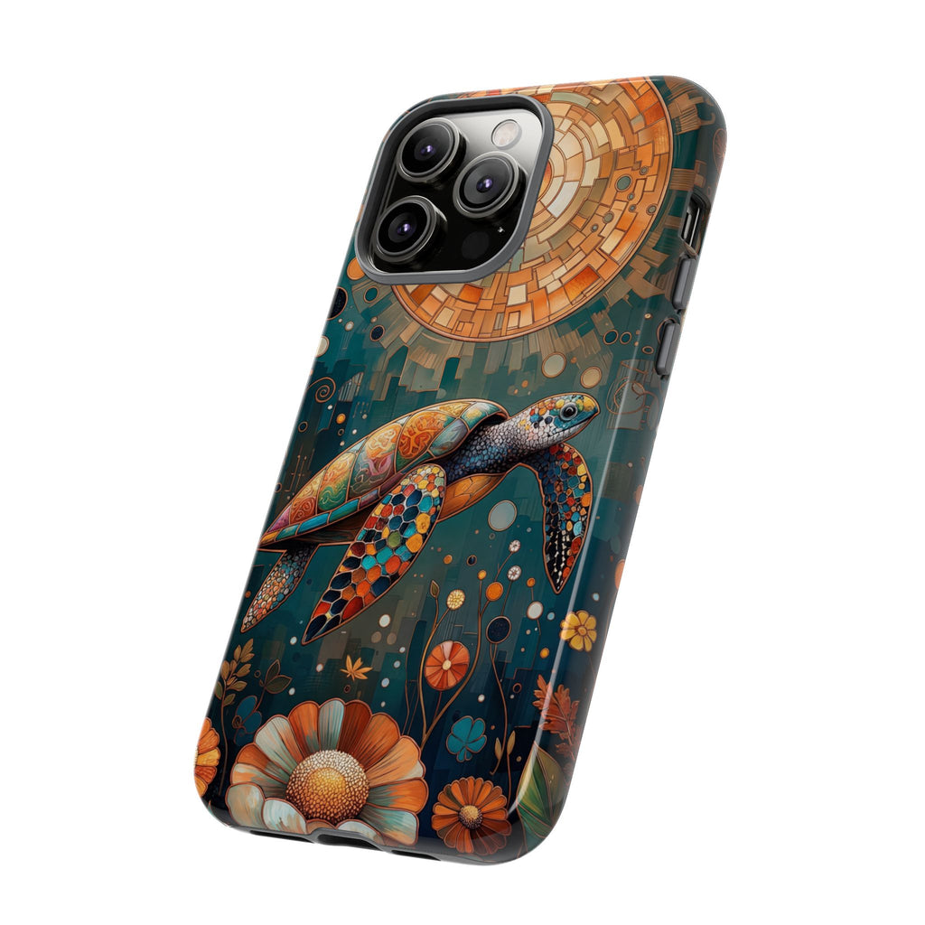 Sea Turtle Mosaic iPhone Case | Artistic Ocean Nature Protective Cover