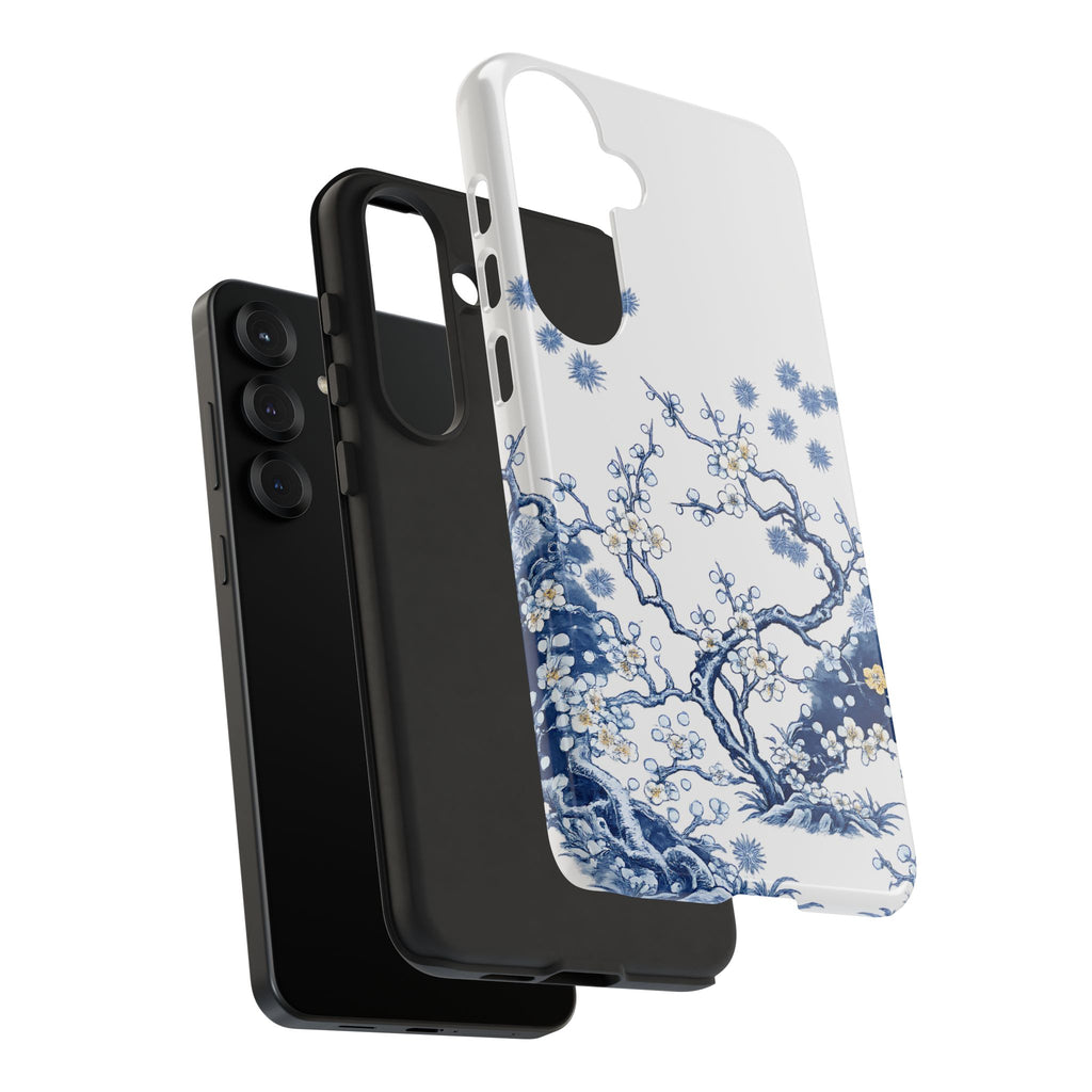Vintage Blue White Porcelain Samsung Galaxy Phone Case | Chinoiserie Floral Tough Cover