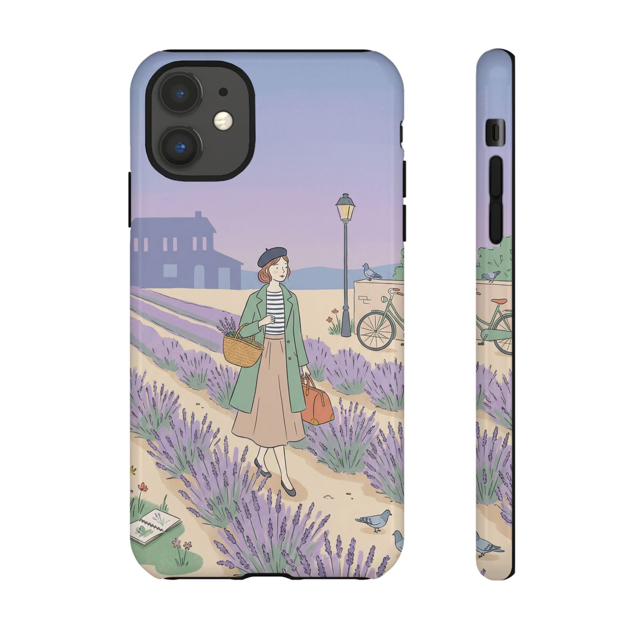 Lavender Field iPhone Case | Vintage Travel Illustration Protective Case