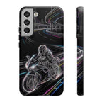 Neon Night Rider Samsung Galaxy Phone Case | Motorcycle Racing Protective Cover