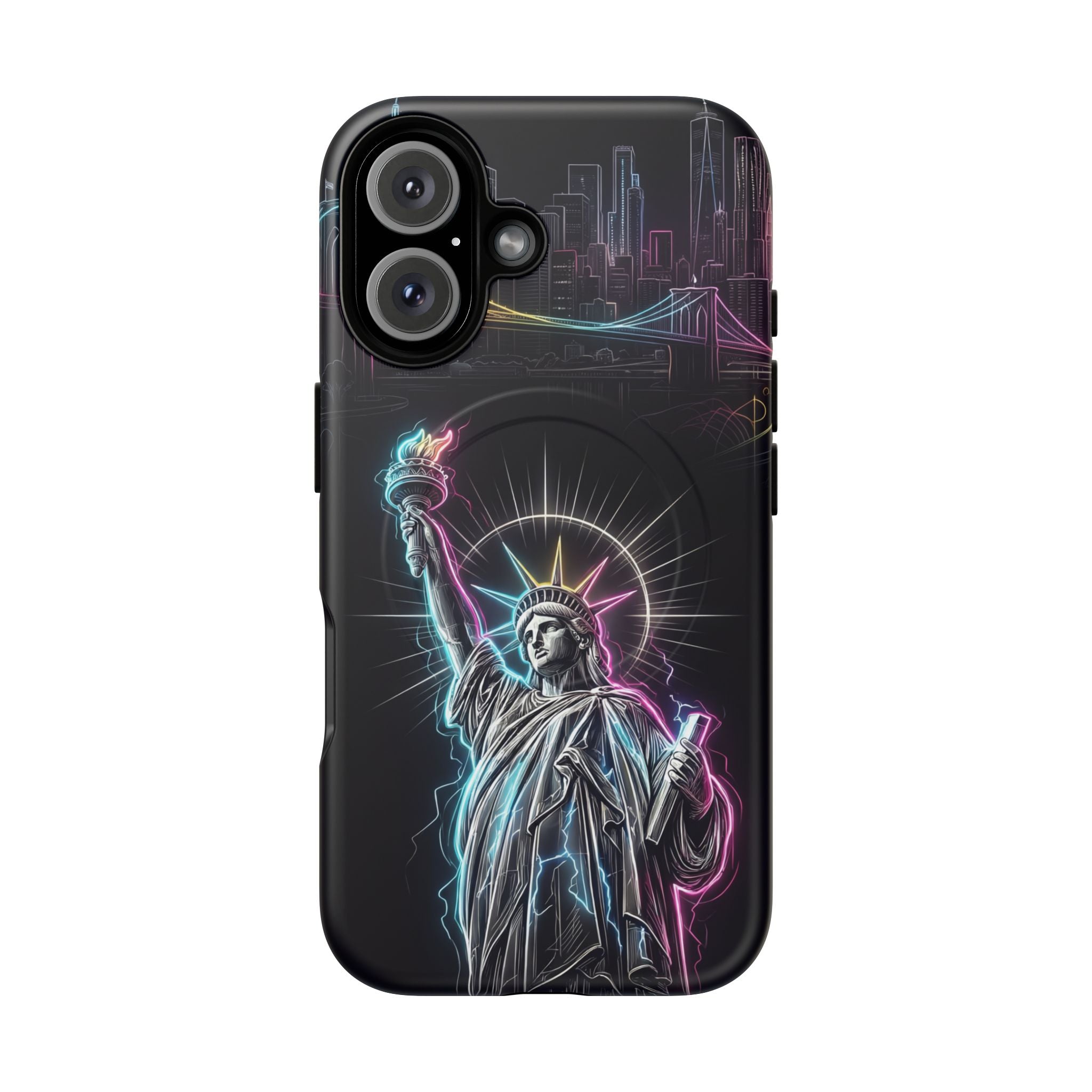 Neon Statue of Liberty Tough MagSafe iPhone Case