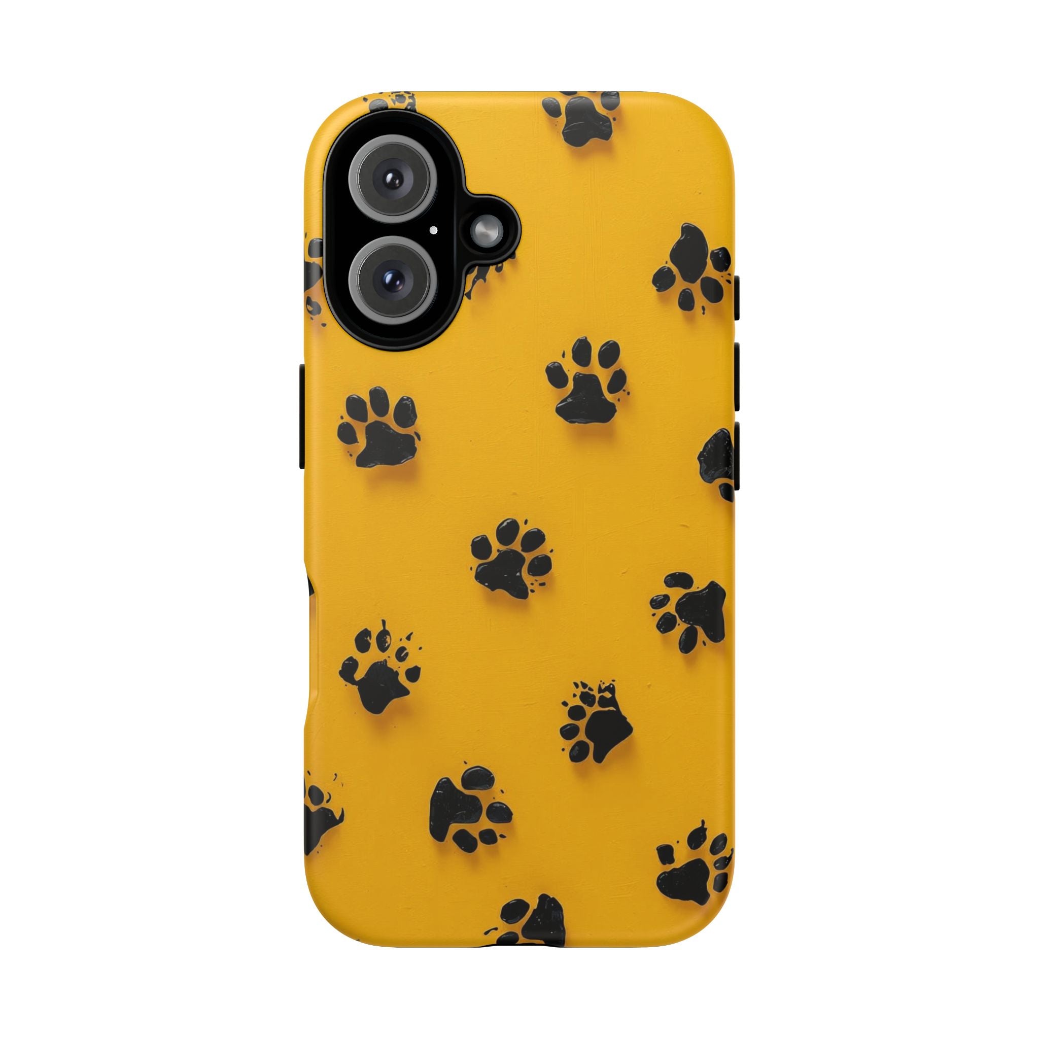 Yellow Paw Print Tough iPhone Case — Protective Dog & Cat Lover Cover