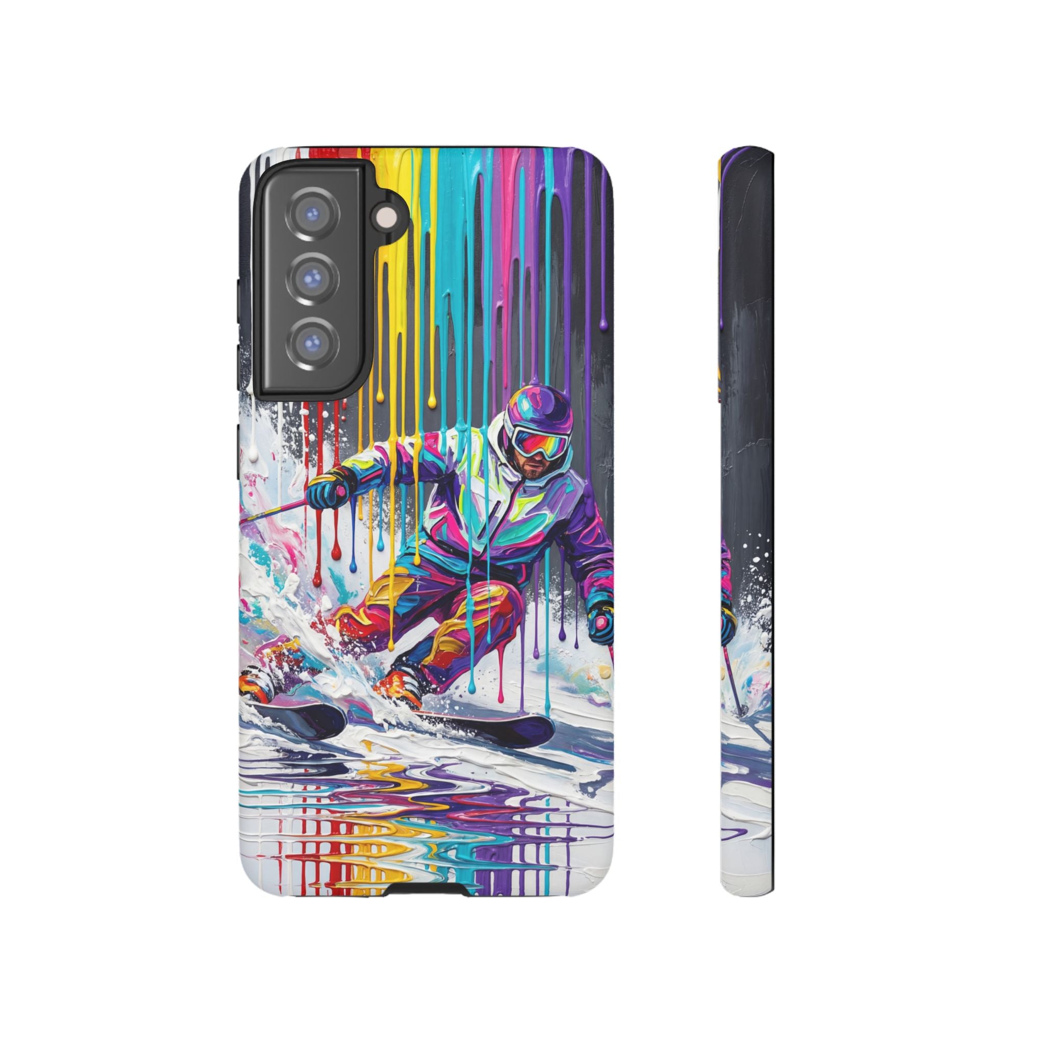 Colourful Skiing Drip Art Tough Samsung Galaxy Phone Case
