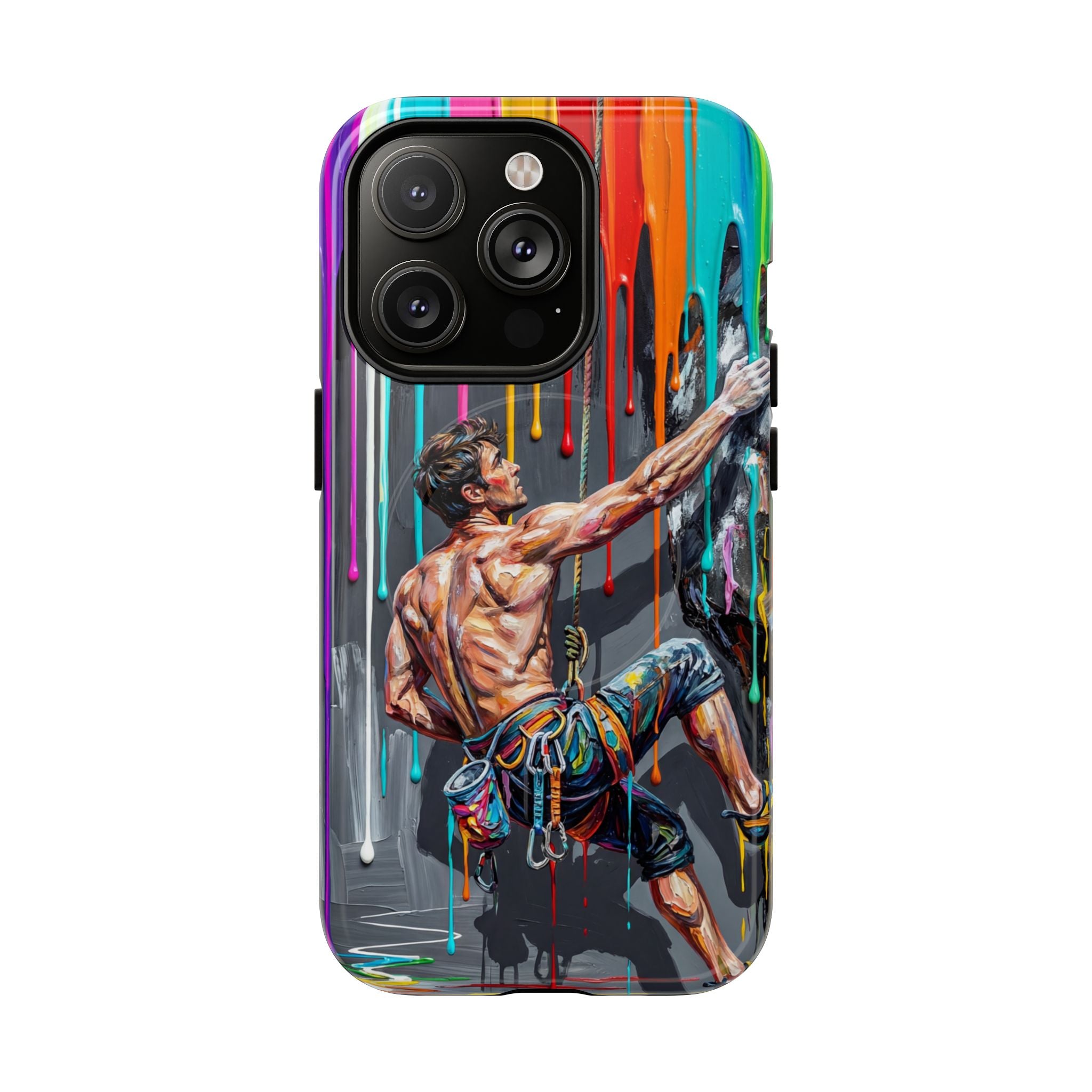 Colourful Rock Climber Art Protective MagSafe iPhone Case