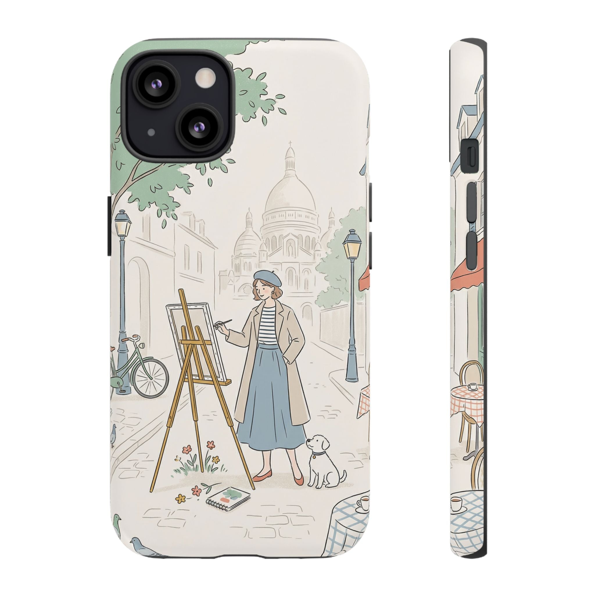 Artist in Paris iPhone Case | Vintage Painter Street Scene Protective Cover