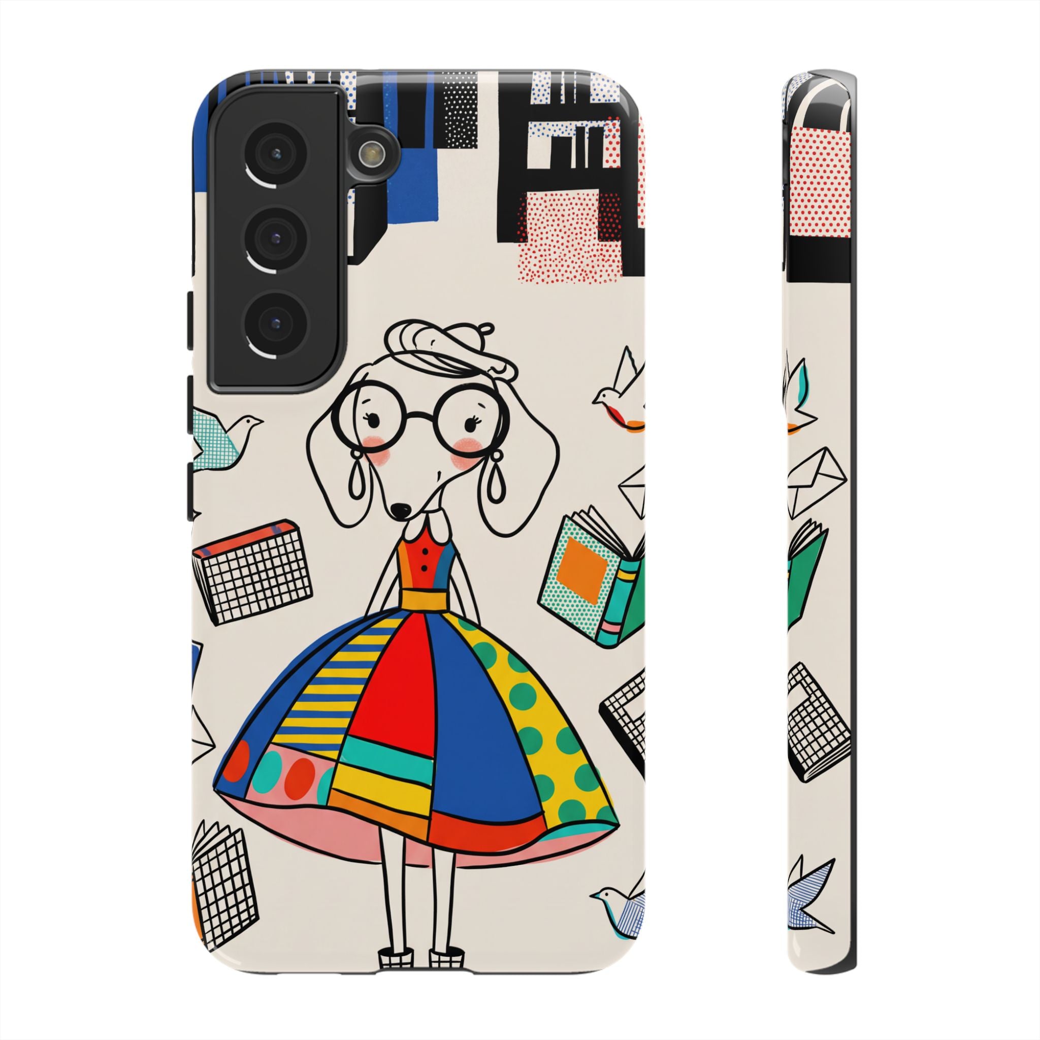 Cute Dachshund Dog Illustration Samsung Galaxy Phone Case