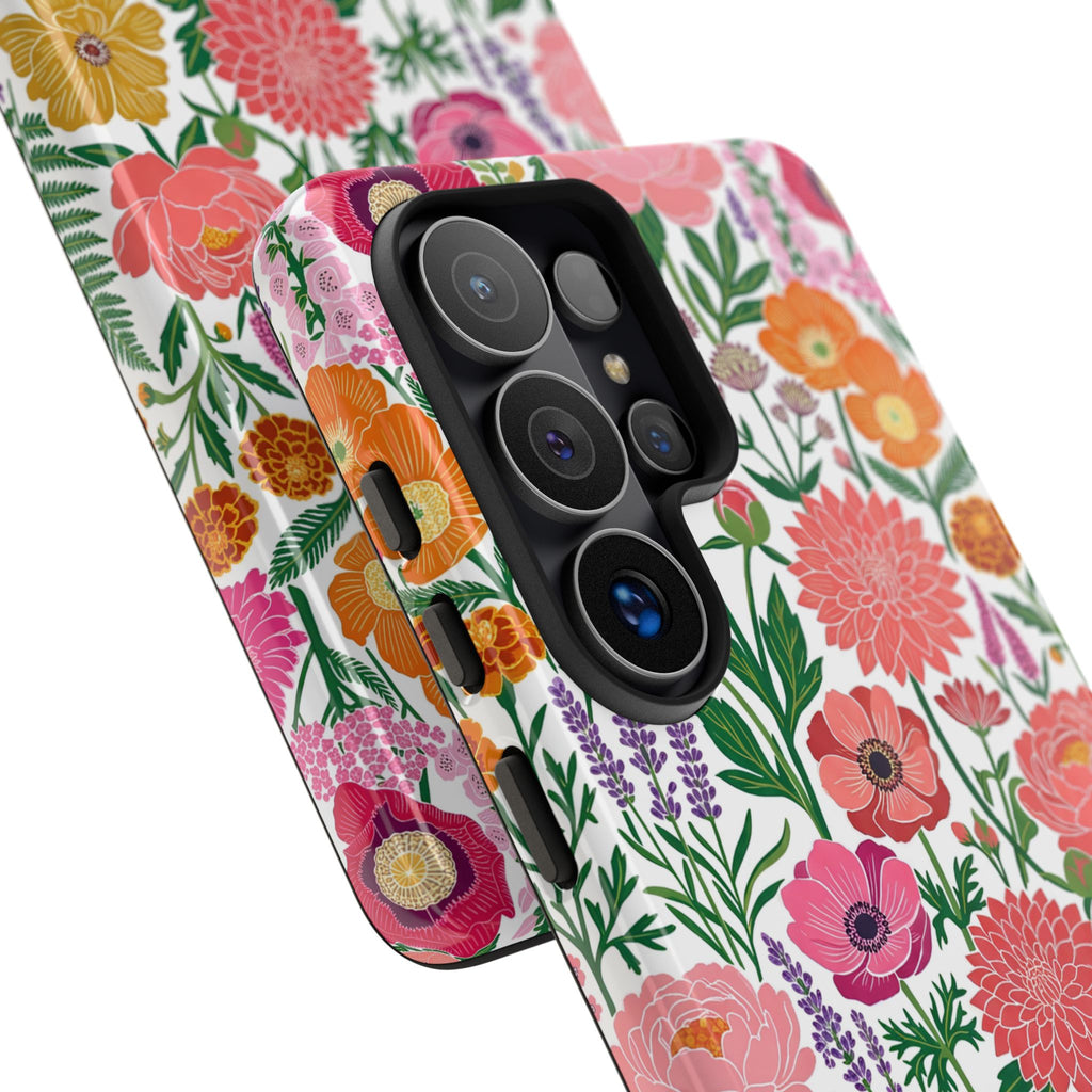 Floral Tough Samsung Galaxy Phone Case | Colorful Garden Print Protective Cover
