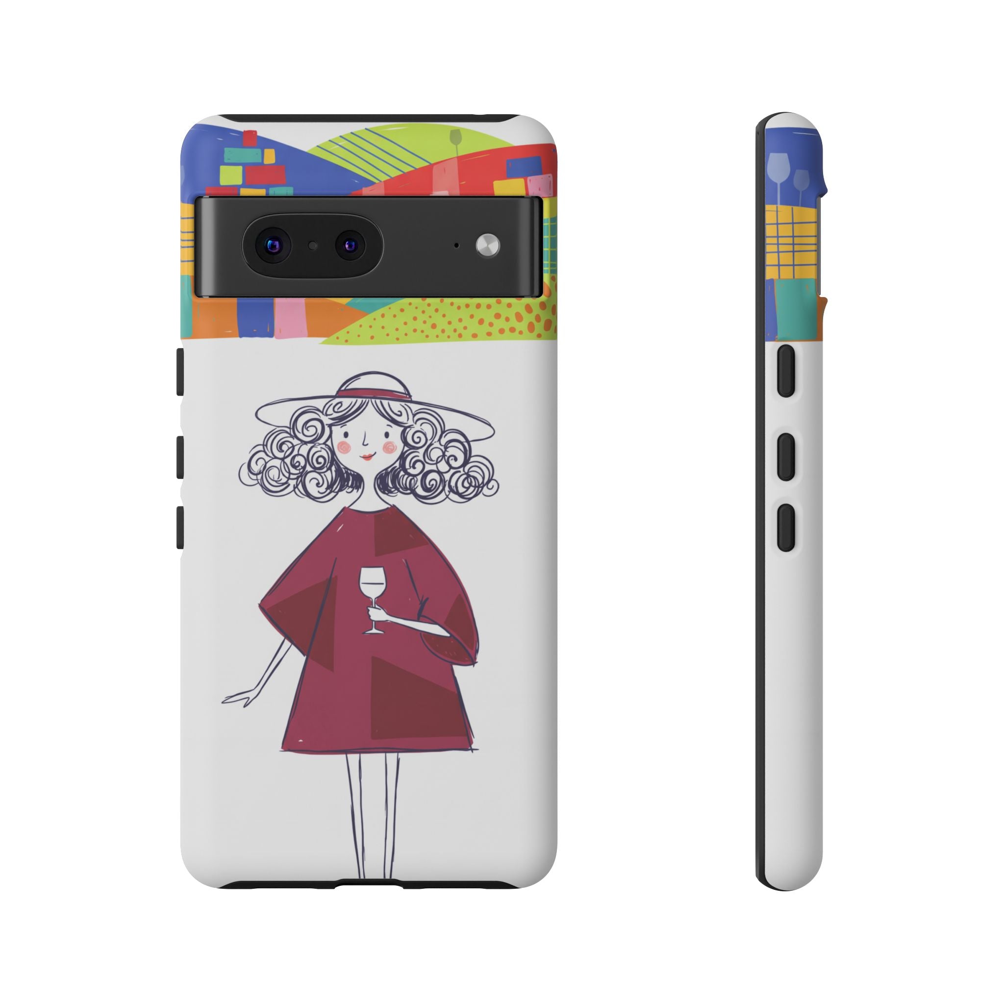 Colourful Artistic Wine Lady Google Pixel Phone Case