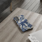 Cover per Samsung Galaxy Scimmia Zodiaco Cinese | Custodia protettiva Arte Porcellana Blu e Bianca | Regalo Anno della Scimmia