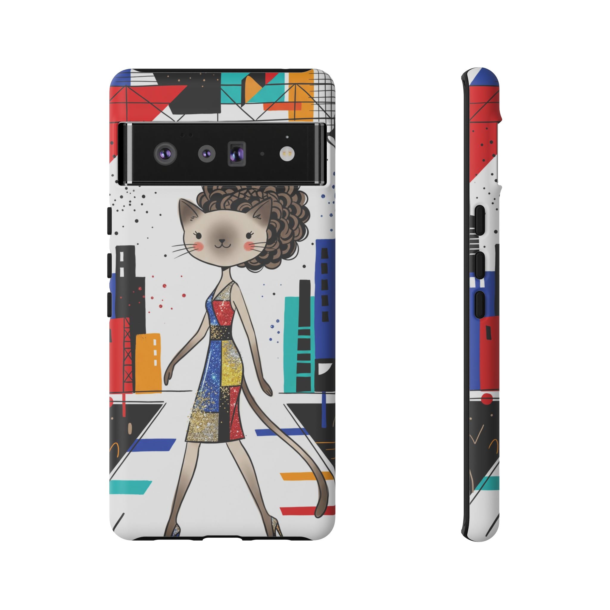 Catwalk City Google Pixel Phone Case | Cute Fashion Cat