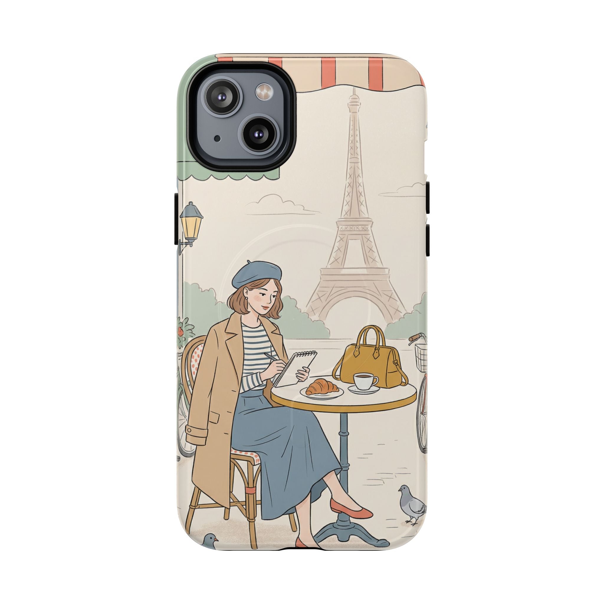 Paris Cafe MagSafe iPhone Case | Cute Vintage Eiffel Tower Travel