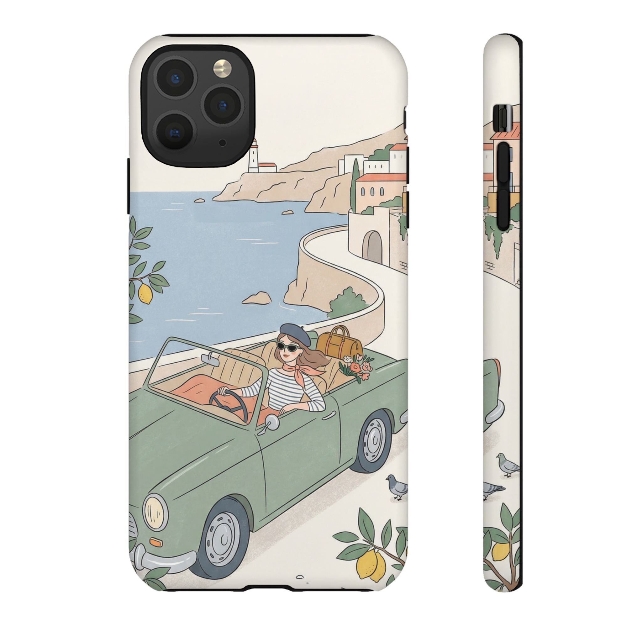 Retro Coastal Road Trip Design iPhone Case