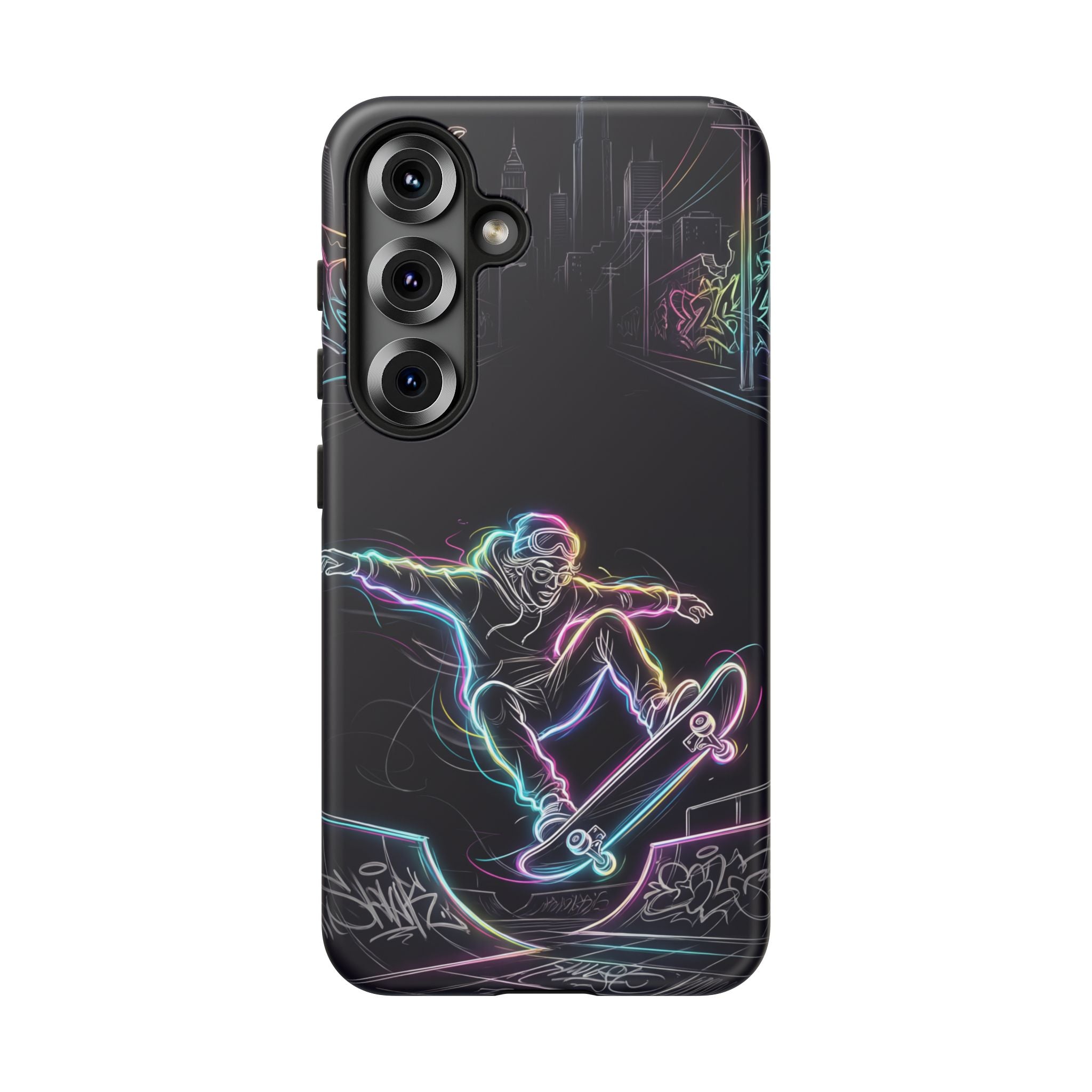 Neon Skateboard Samsung Galaxy Phone Case | Glow Skatepark Protective Cover
