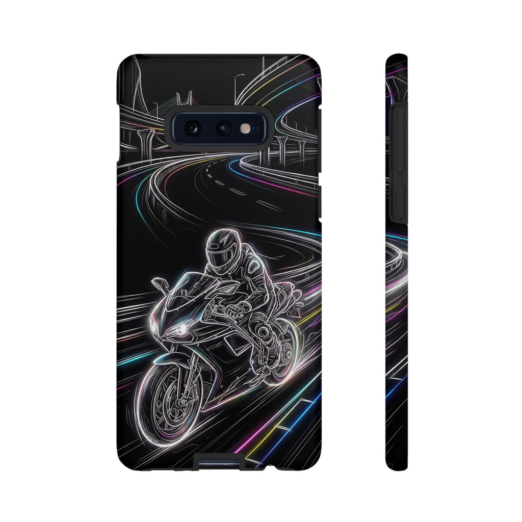 Neon Night Rider Samsung Galaxy Phone Case | Motorcycle Racing Protective Cover