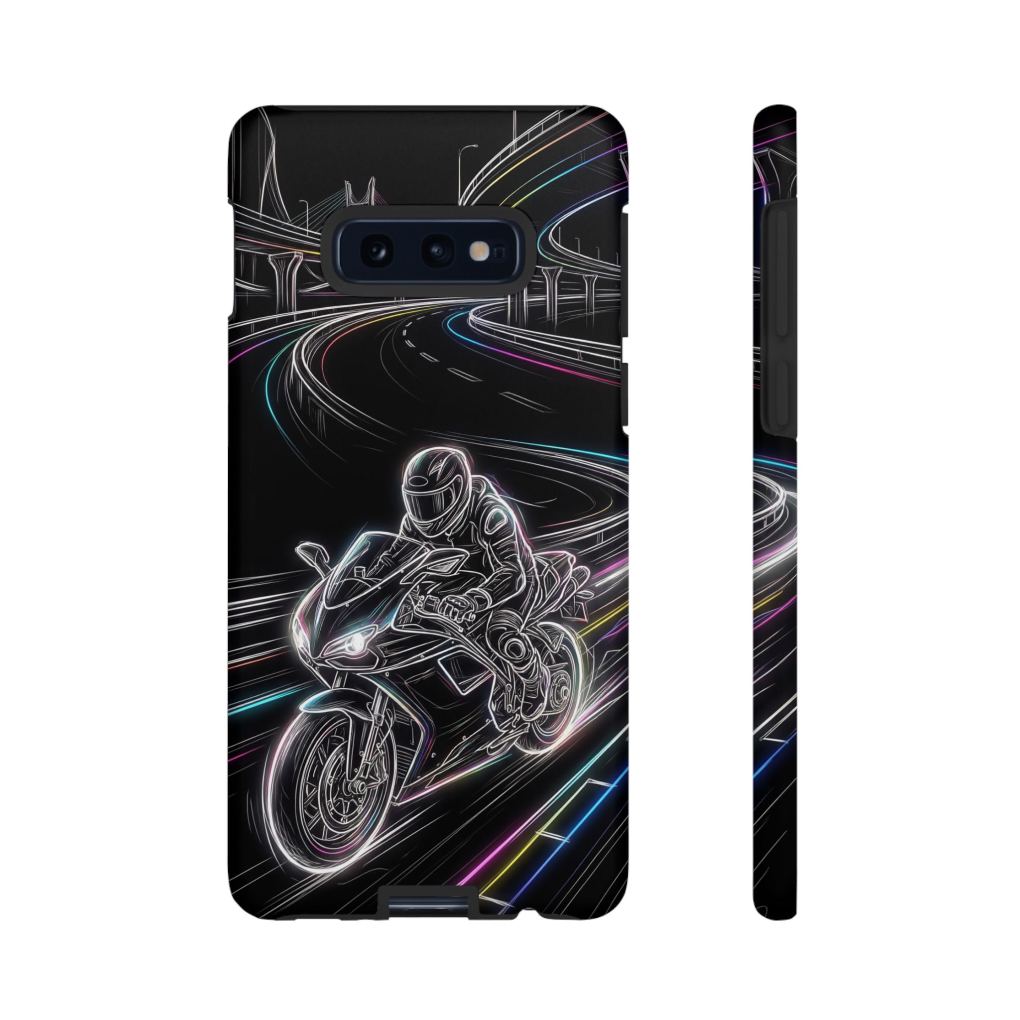 Neon Night Rider Samsung Galaxy Phone Case | Motorcycle Racing Protective Cover