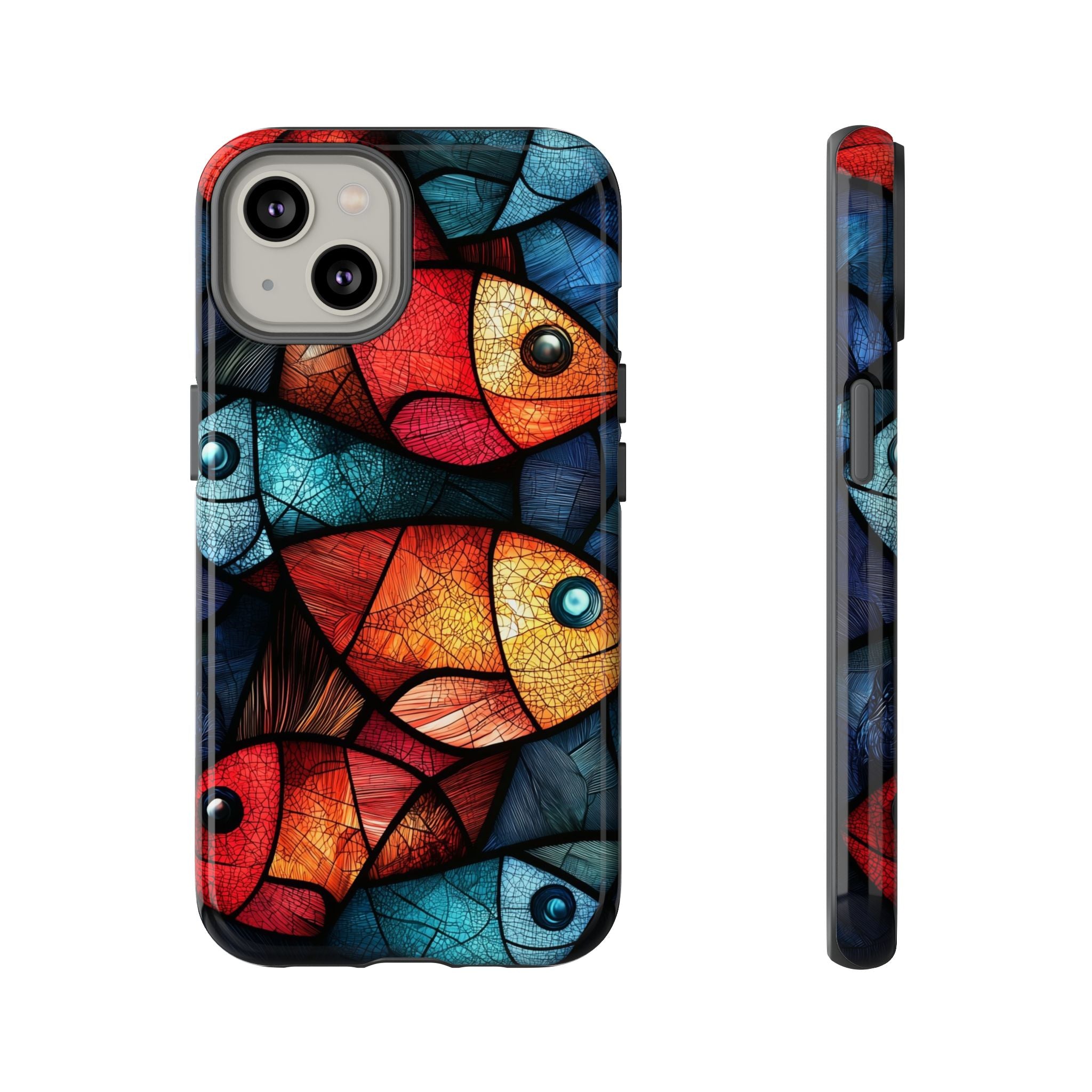 Fish Mosaic Tough iPhone Case — Colourful Artistic Fish Pattern