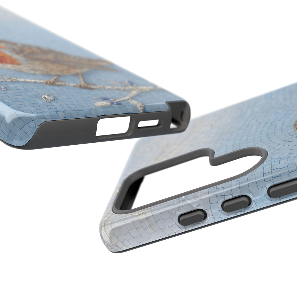 Robin Winter Samsung Galaxy Phone Case — Protective Floral Bird Design