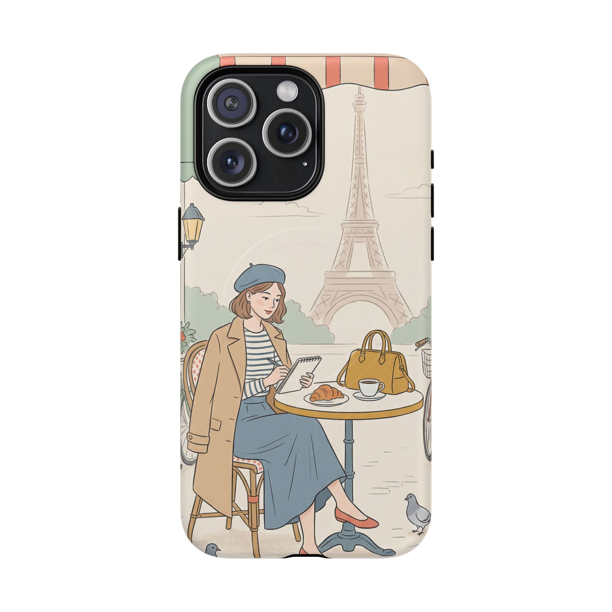 Paris Cafe MagSafe iPhone Case | Cute Vintage Eiffel Tower Travel