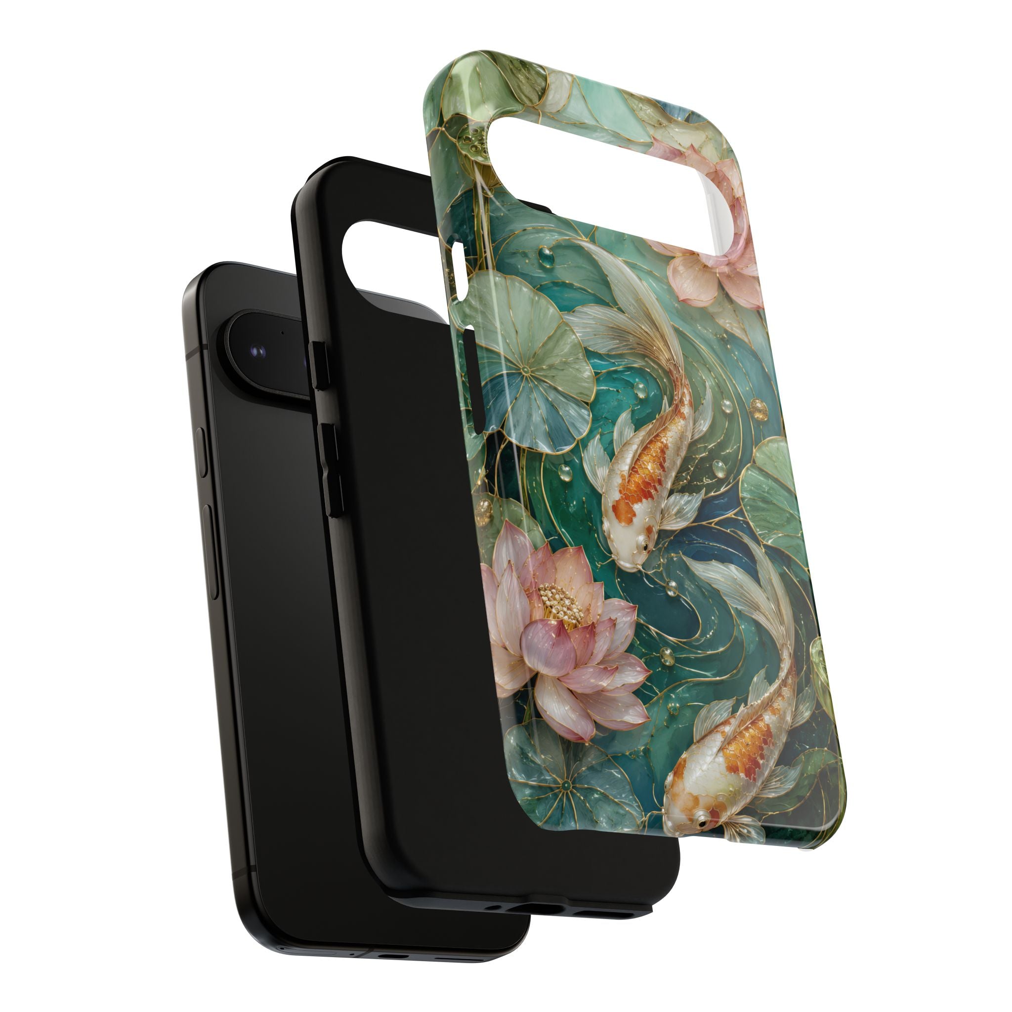 Koi Fish Google Pixel Phone Case | Lotus Pond Art Cover
