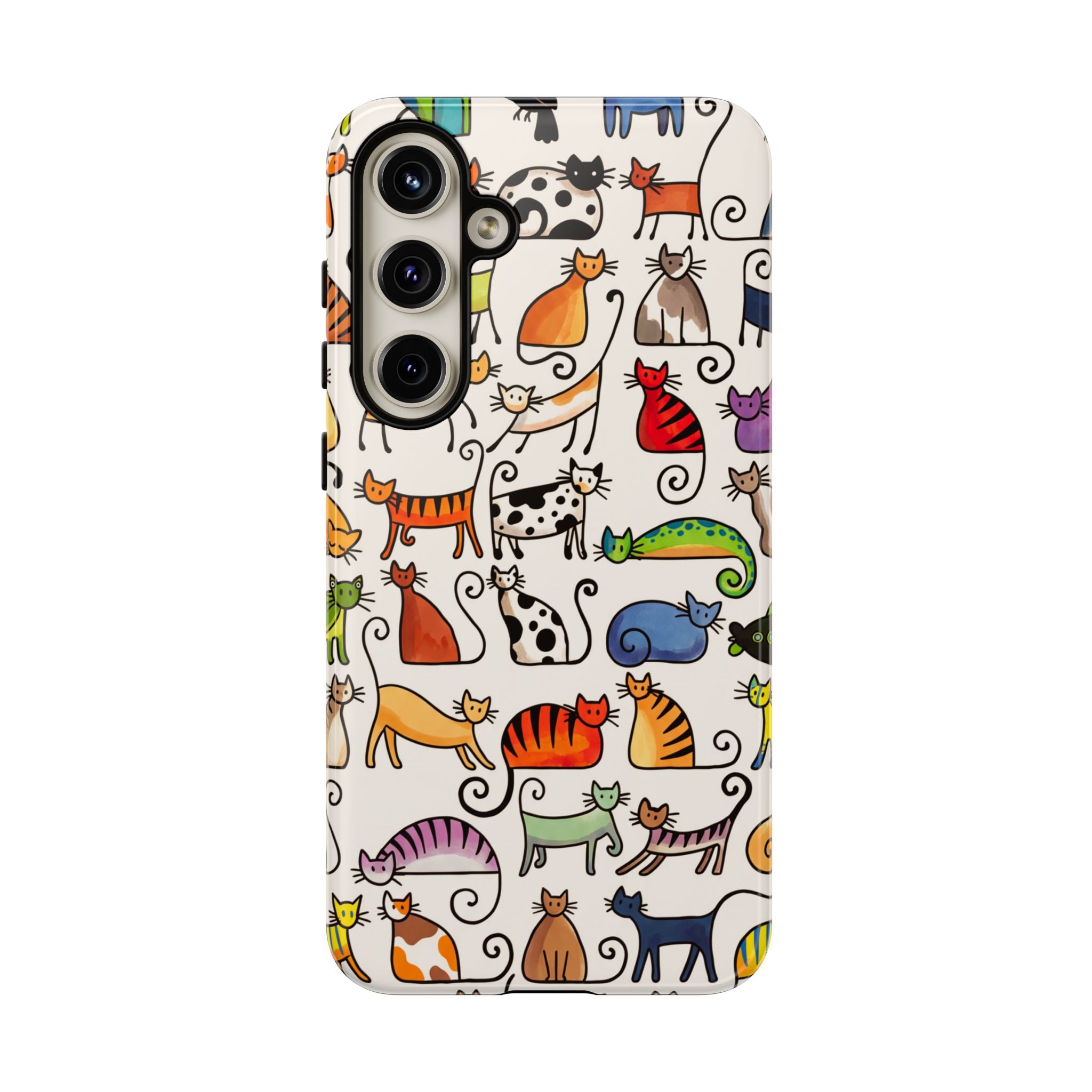 Cat Pattern Tough Samsung Galaxy Case | Colourful Cartoon Cats