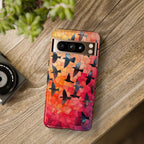 Stained Glass Mosaic Sunset Birds Google Pixel Case