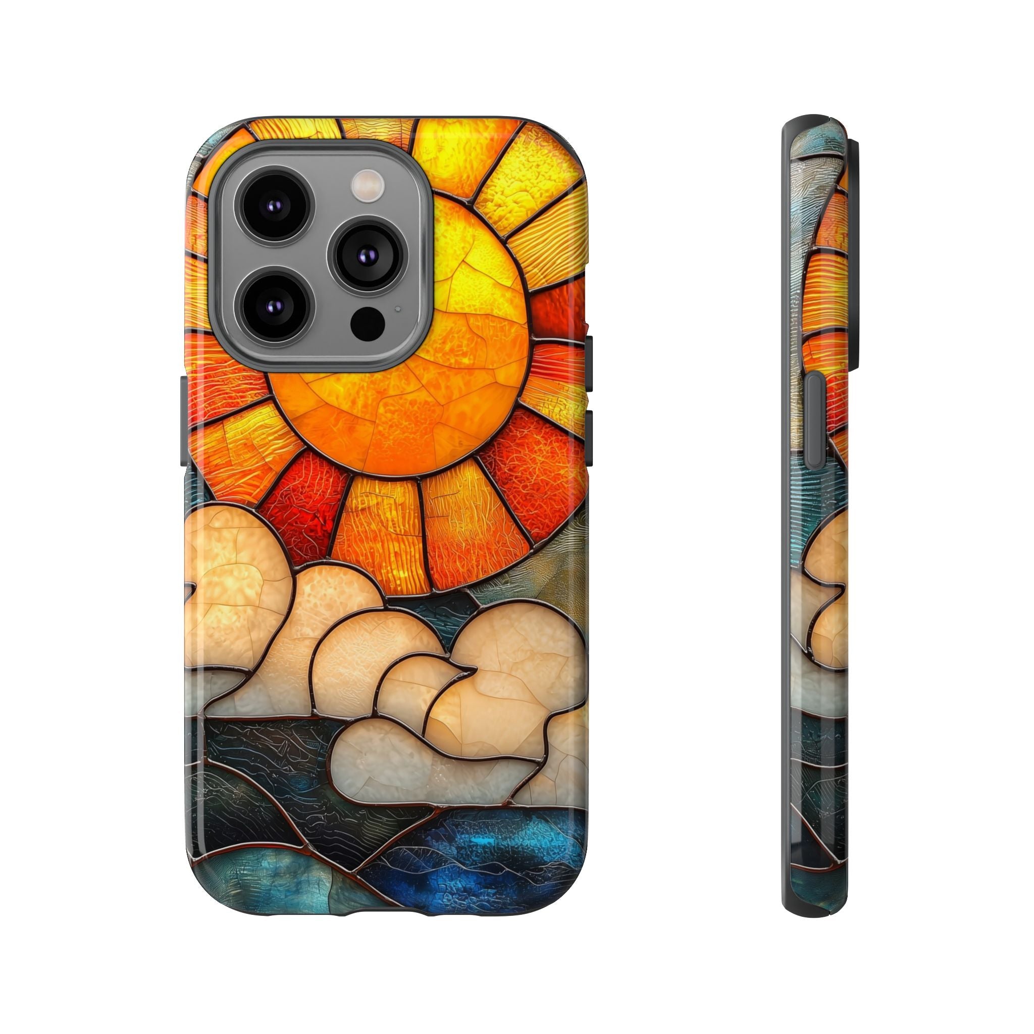 Stained Glass Sun & Clouds iPhone Case