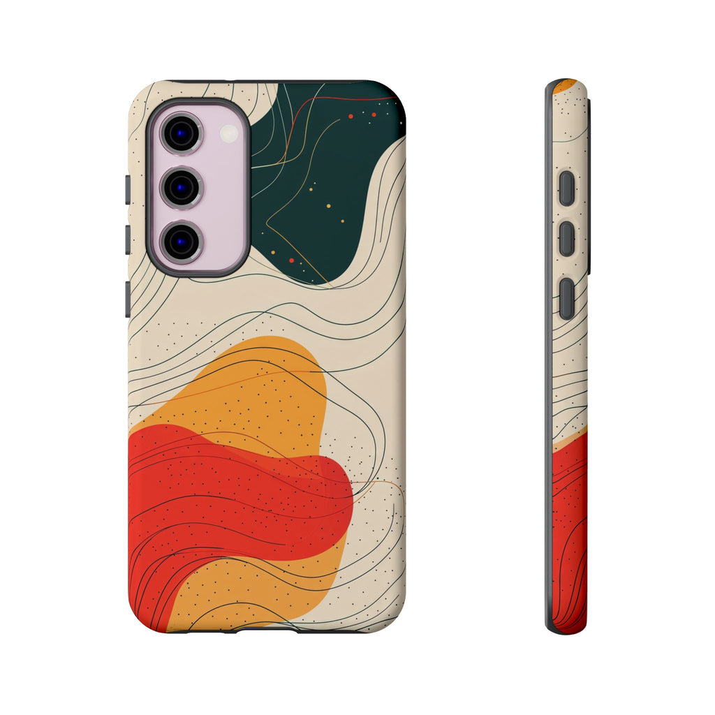 Abstract Retro Waves Samsung Galaxy Case | Colourful Modern Art