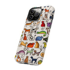 Cat Pattern Tough iPhone Case | Colourful Cartoon Cats