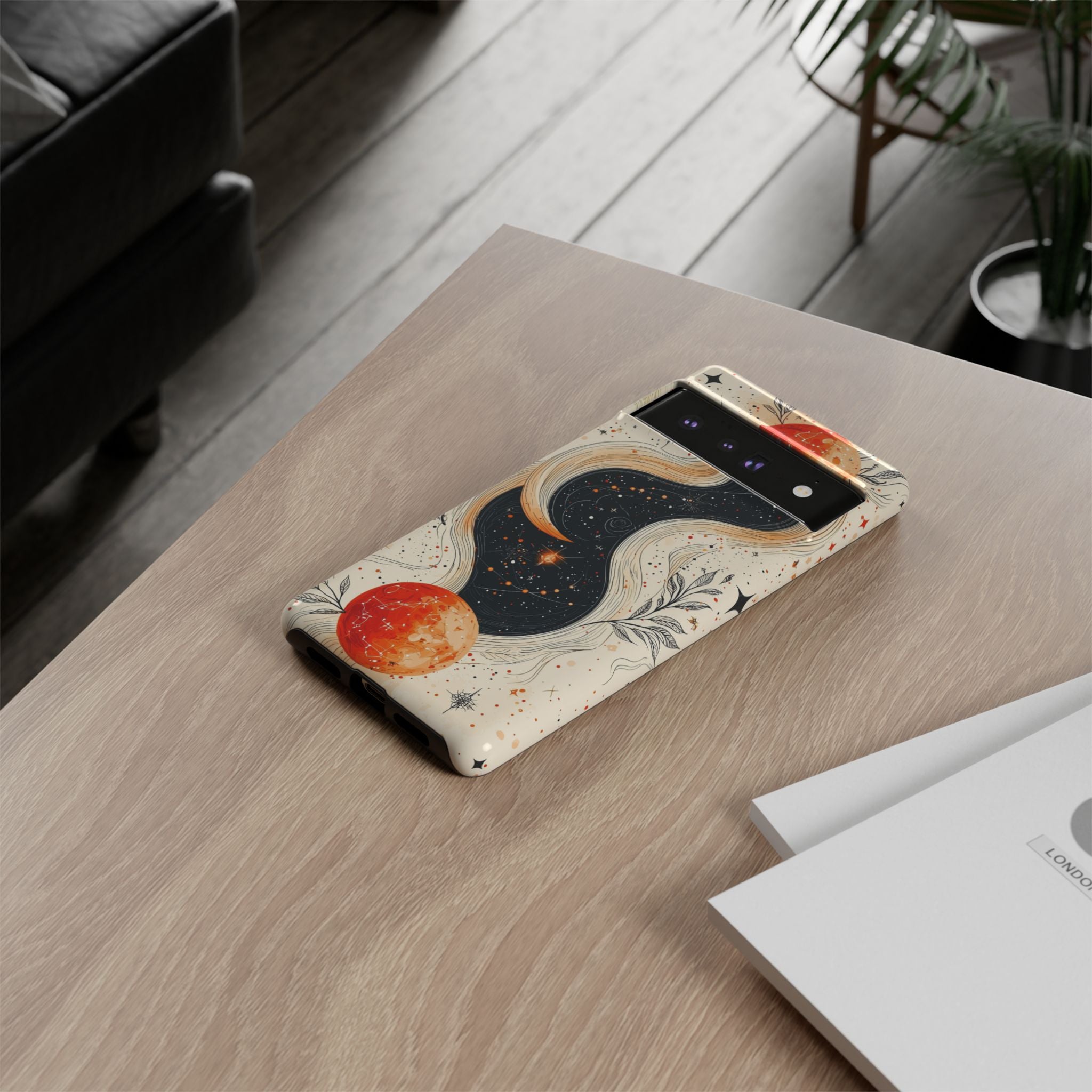 Astrology Galaxy Google Pixel Case | Red Moon Celestial