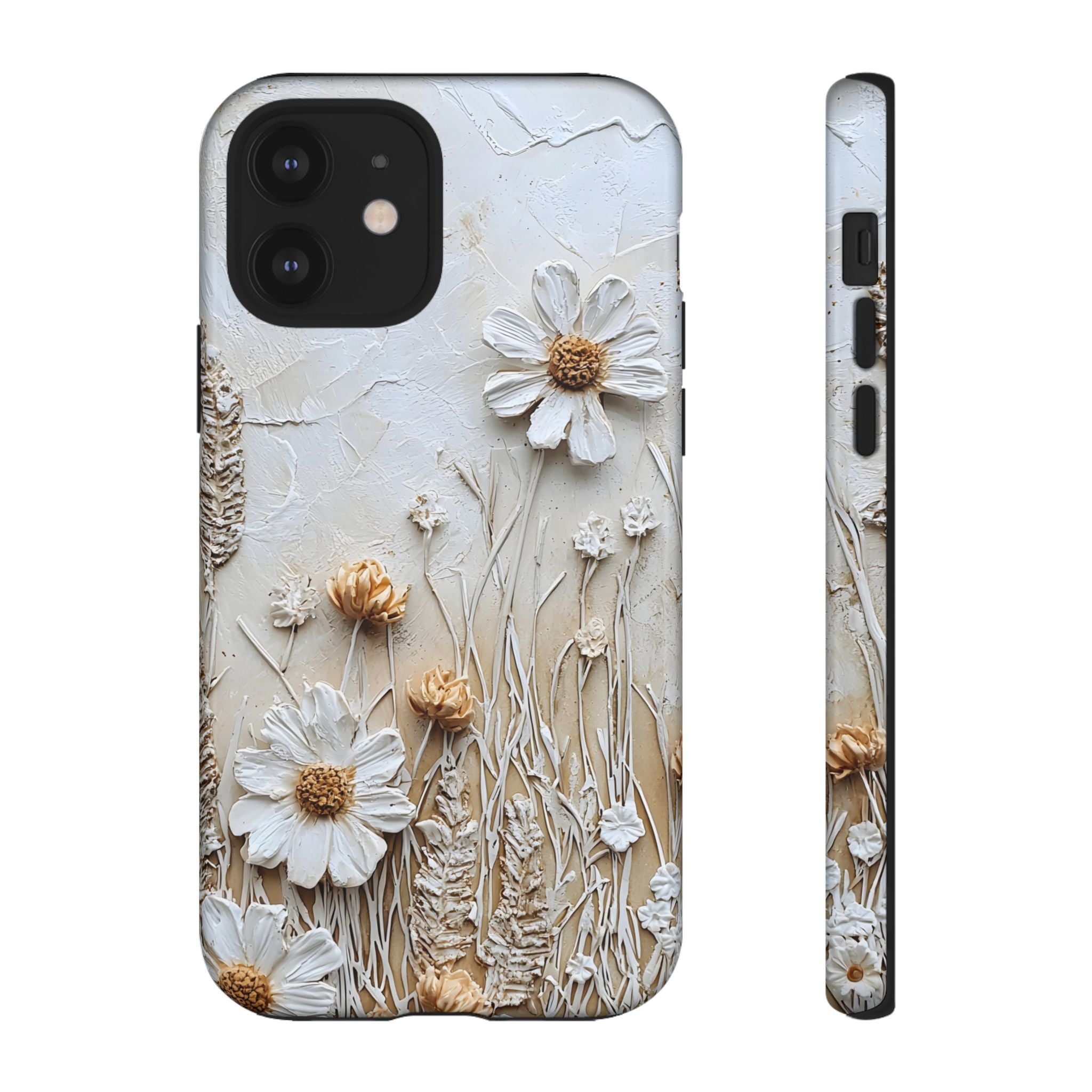 Textured Daisy Art Floral Relief iPhone Case