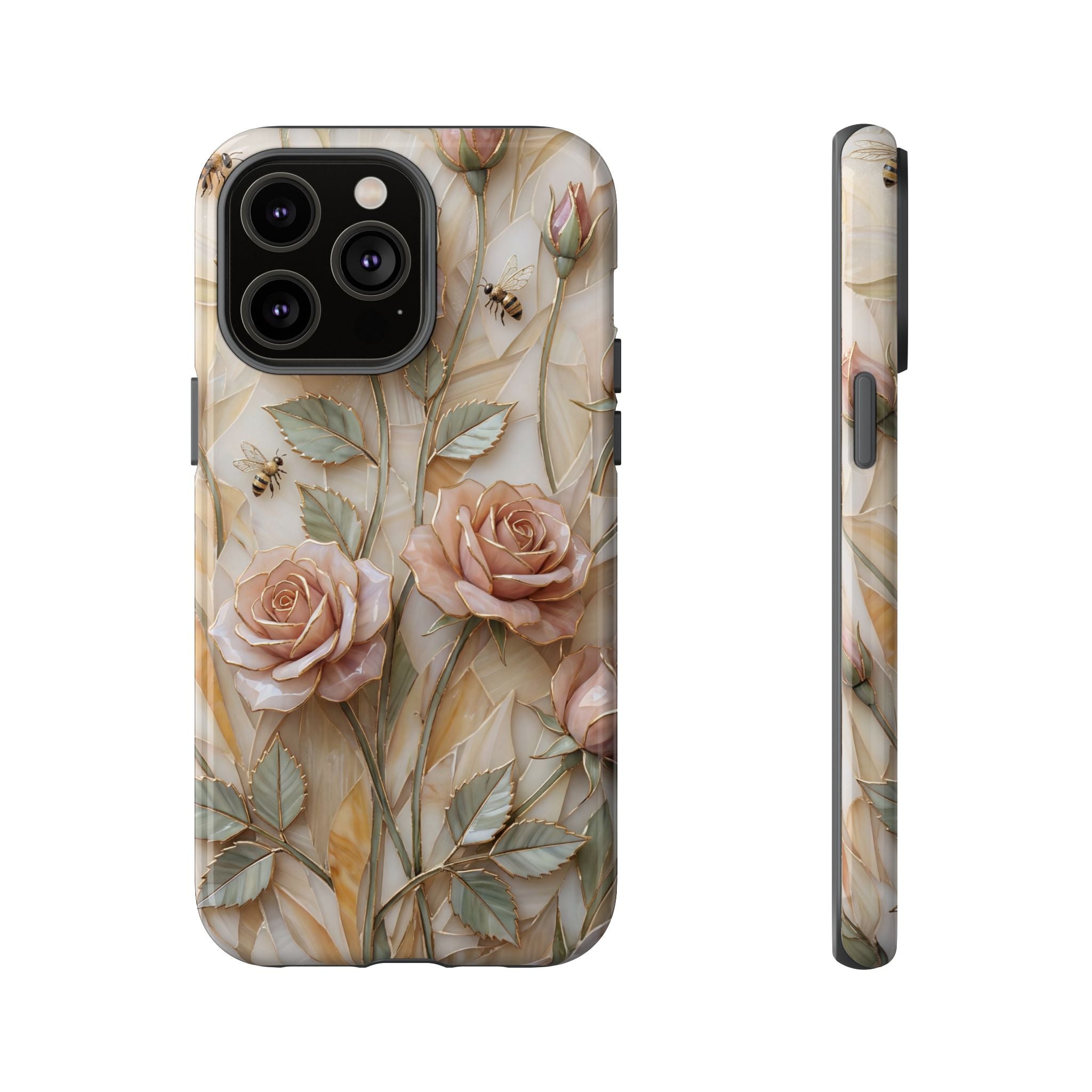 Vintage Blush Rose Floral Tough iPhone Protective Cover