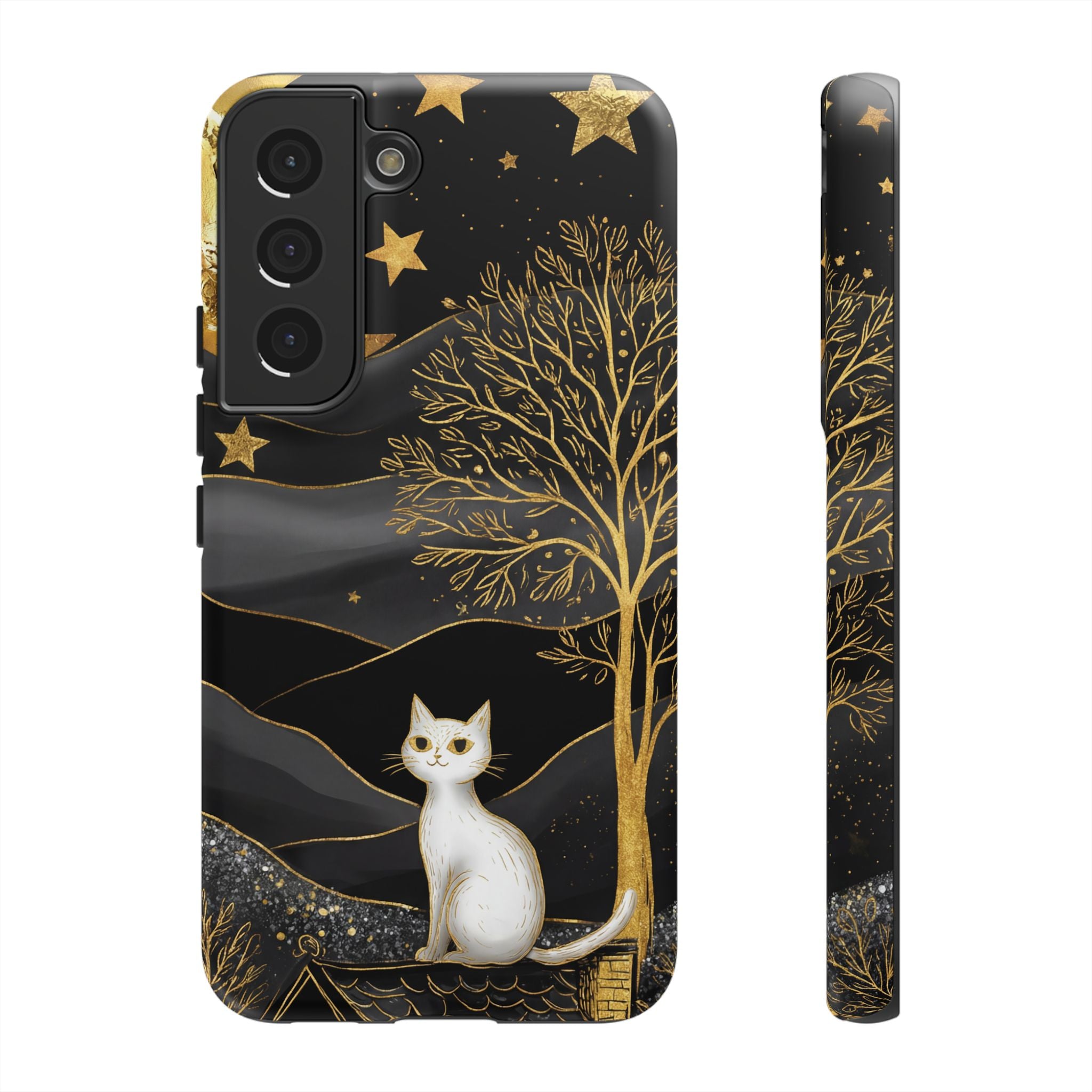 Gold Moon & Celestial Cat Samsung Galaxy Case