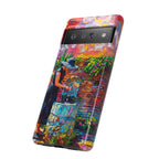 Artistic Garden Google Pixel Case | Woman at Well Colourful Impressionist Design