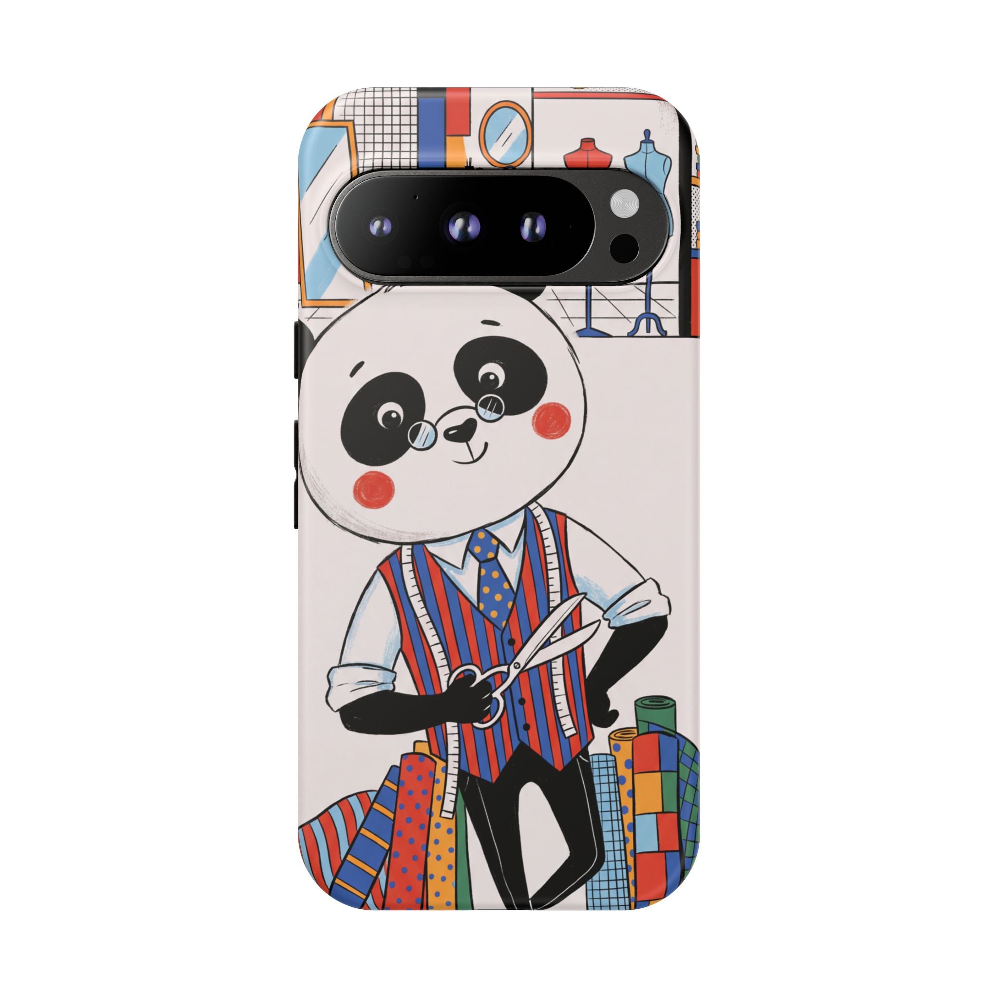 Panda Tailor Google Pixel Phone Case | Cute Seamstress Cartoon