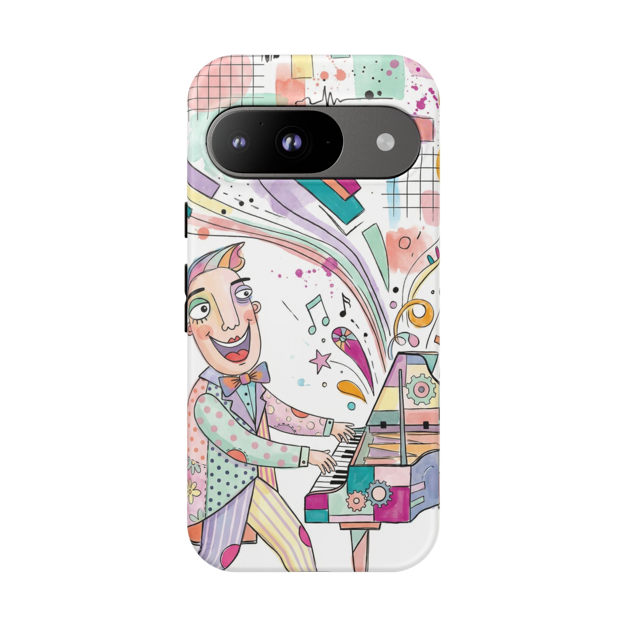 Musical Pianist Google Pixel Phone Case | Colorful Whimsical Piano Art