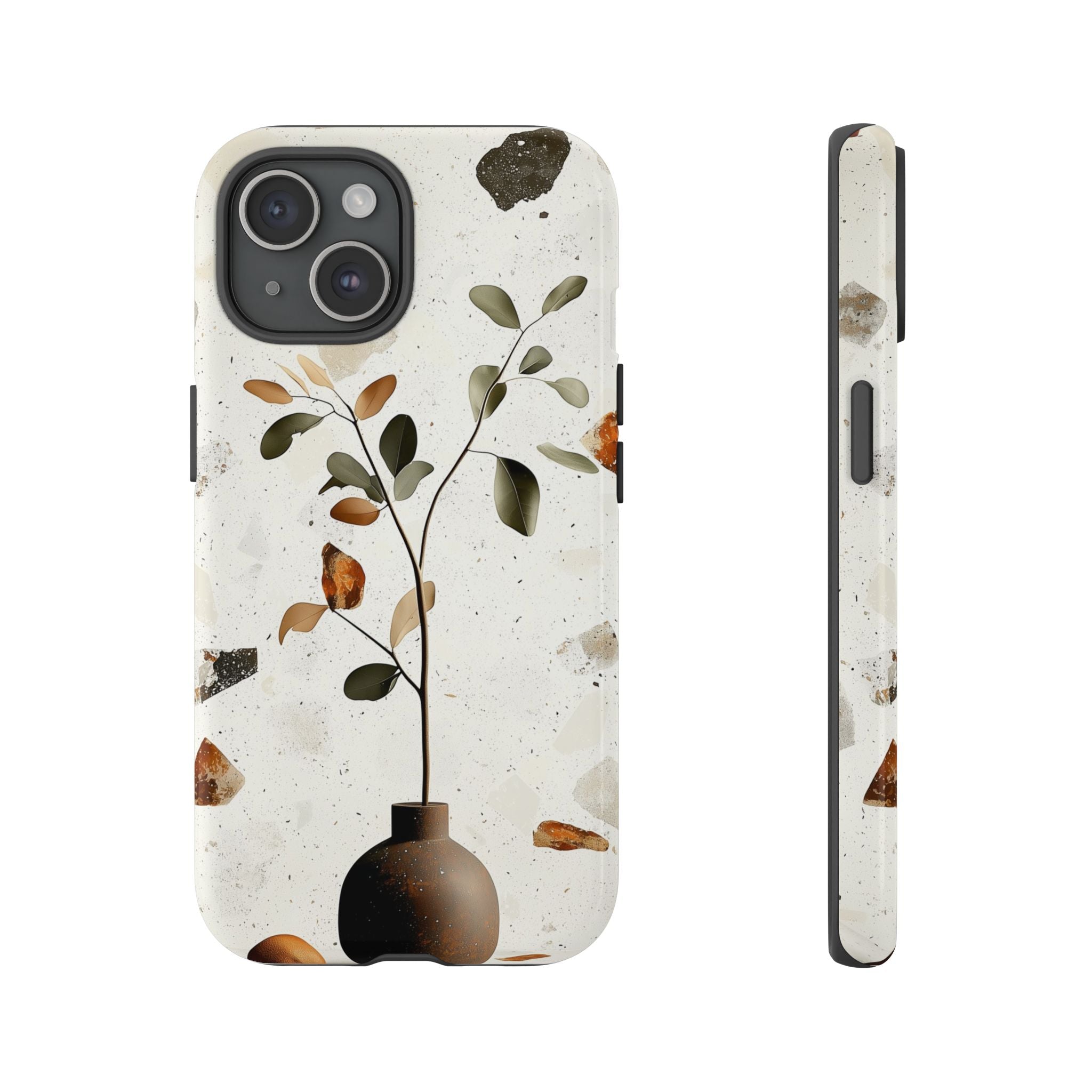 Floral Terrazzo iPhone Case | Minimal Vase Botanical