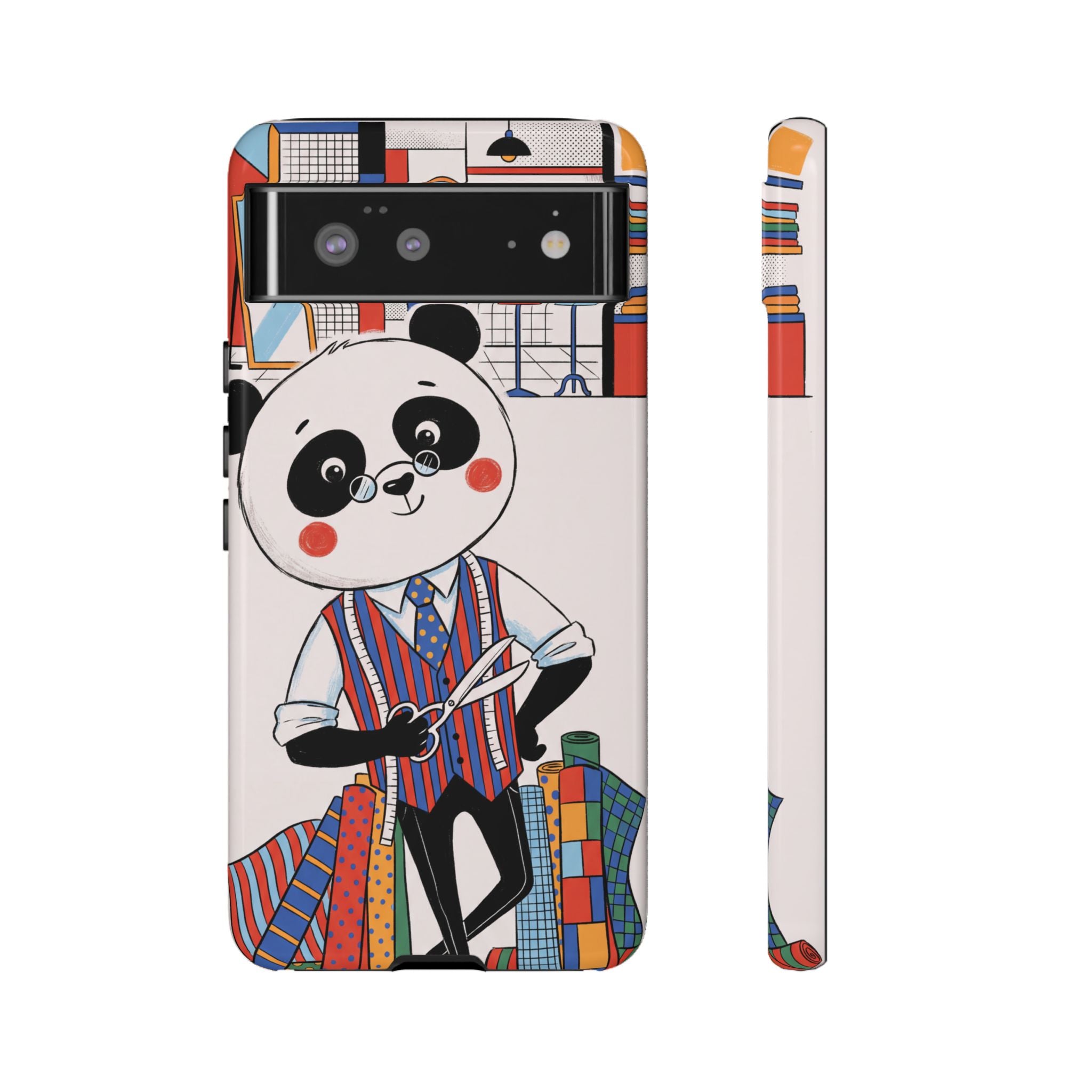 Panda Tailor Google Pixel Phone Case | Cute Seamstress Cartoon