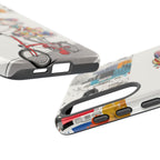 Whimsical Girl on Brompton Bicycle Urban Illustration Samsung Galaxy Phone Case